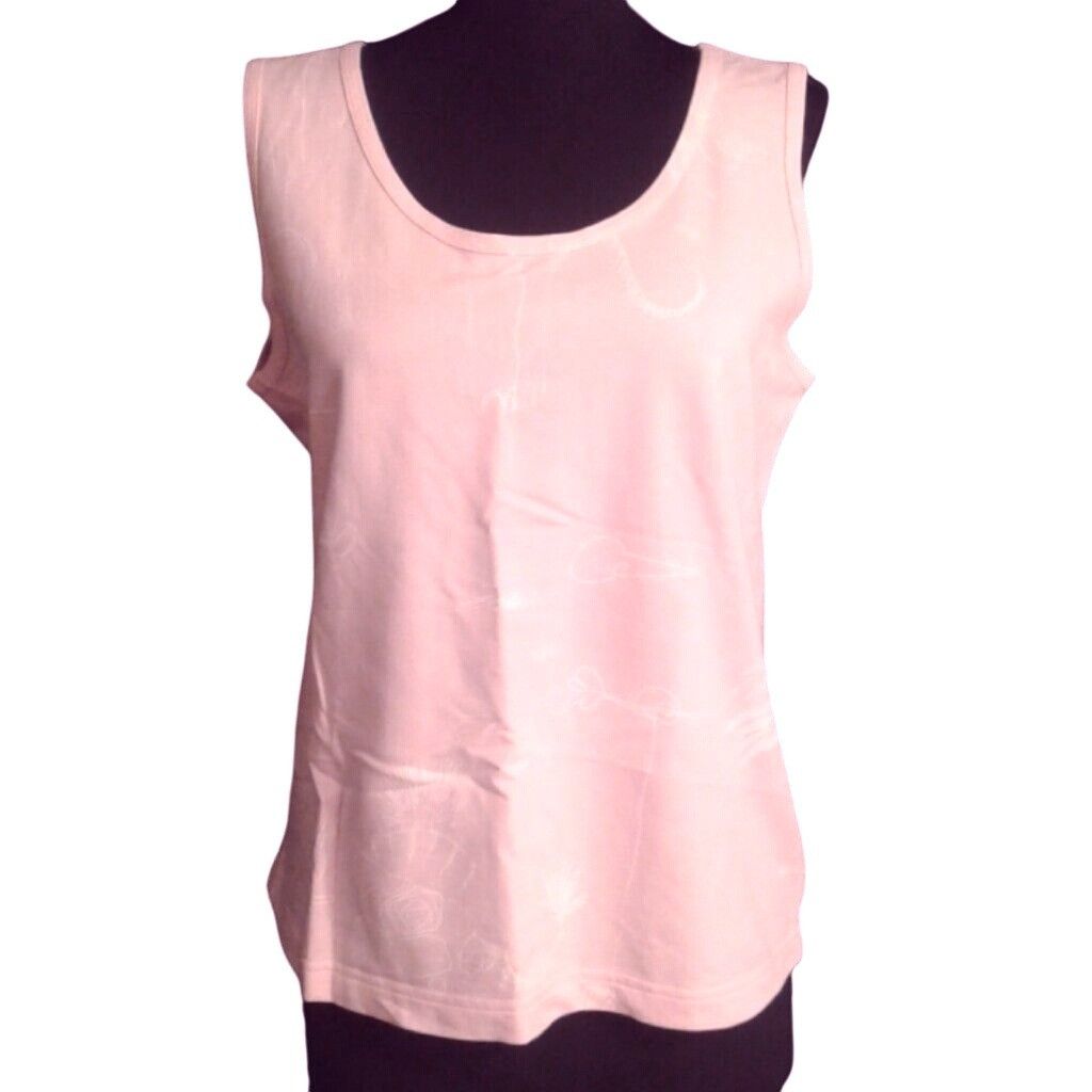 Chicos Spa By Chicos Size 0 Small 4 Tank Top Pink Cotton Sleeveless Size S / US 4 / IT 40 - 1 Thumbnail