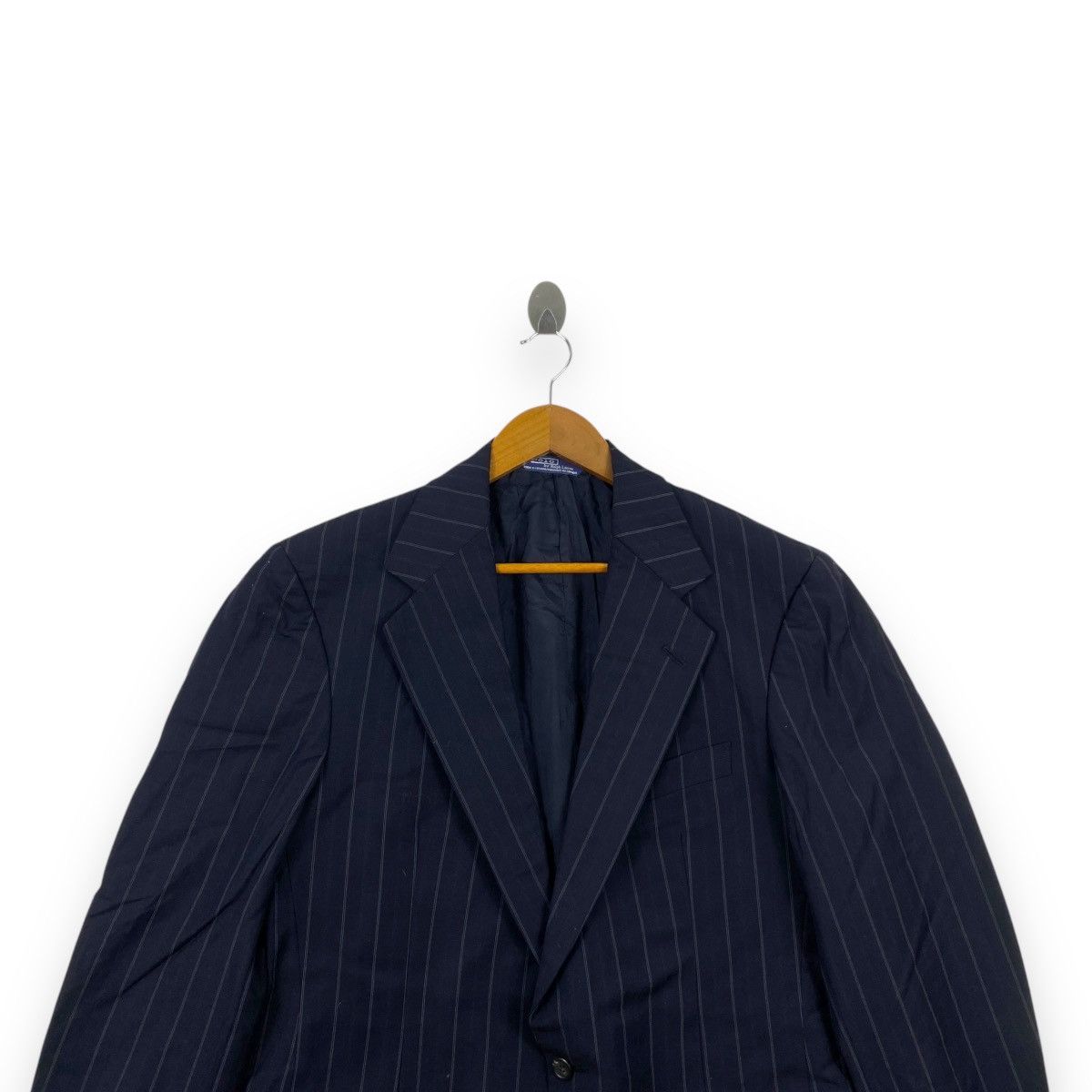 Polo Ralph Lauren Vintage POLO RALPH LAUREN Pinstripes 2 Button Blazer Coat Size 40R - 2 Thumbnail