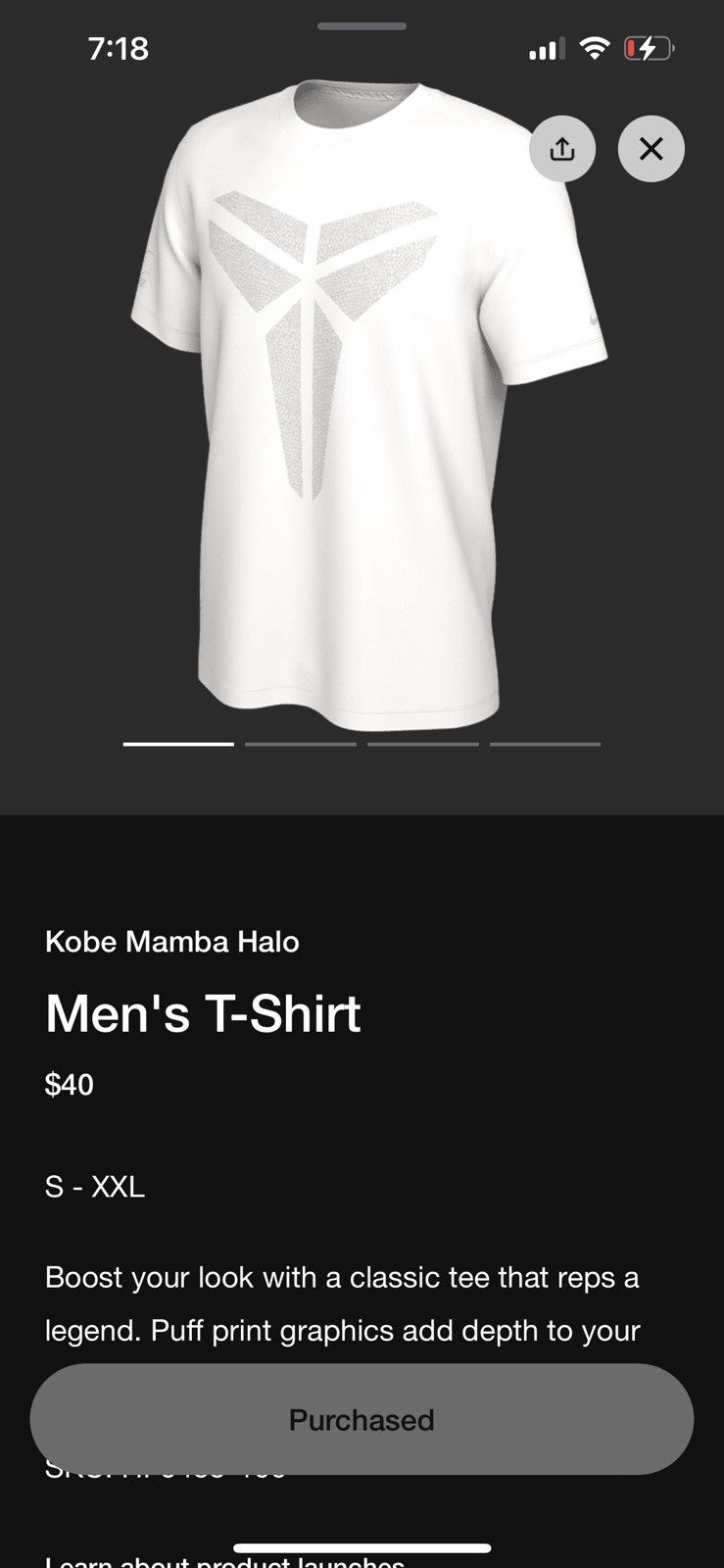 image of Kobe Mentality x Lakers Nike Kobe Mamba Halo T-Shirt in White, Men's (Size 2XL)