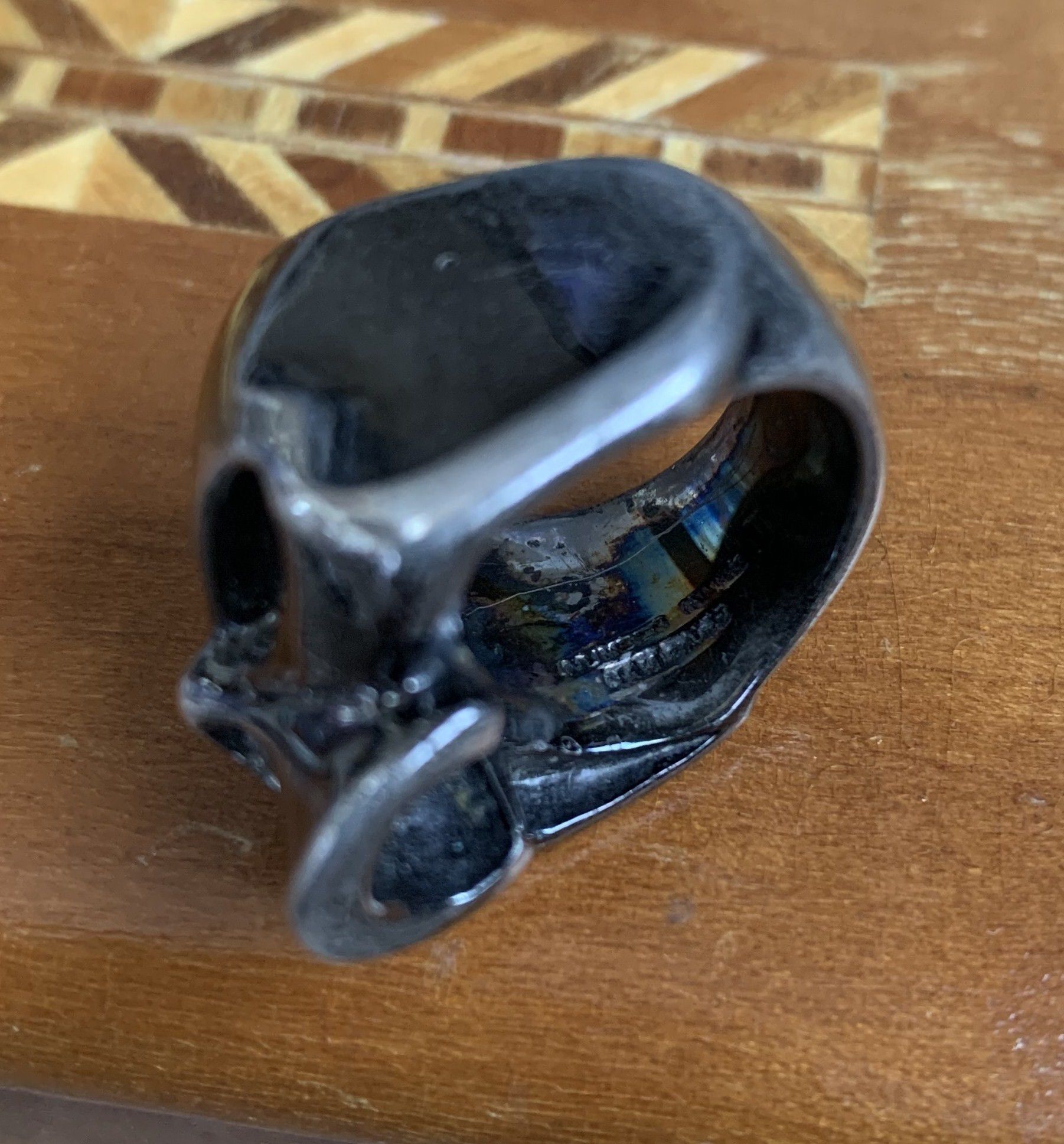 Number (N)ine SS01 Silver Skull Ring Size ONE SIZE - 9 Thumbnail
