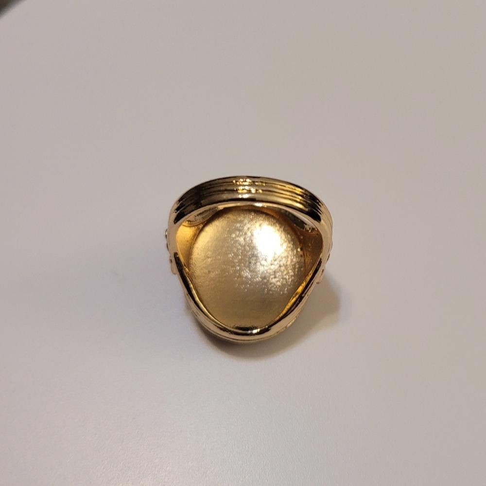 Designer Men's Blue Enamel Sterling Silver Antique Gold Ring - Size 8 Size ONE SIZE - 7 Thumbnail