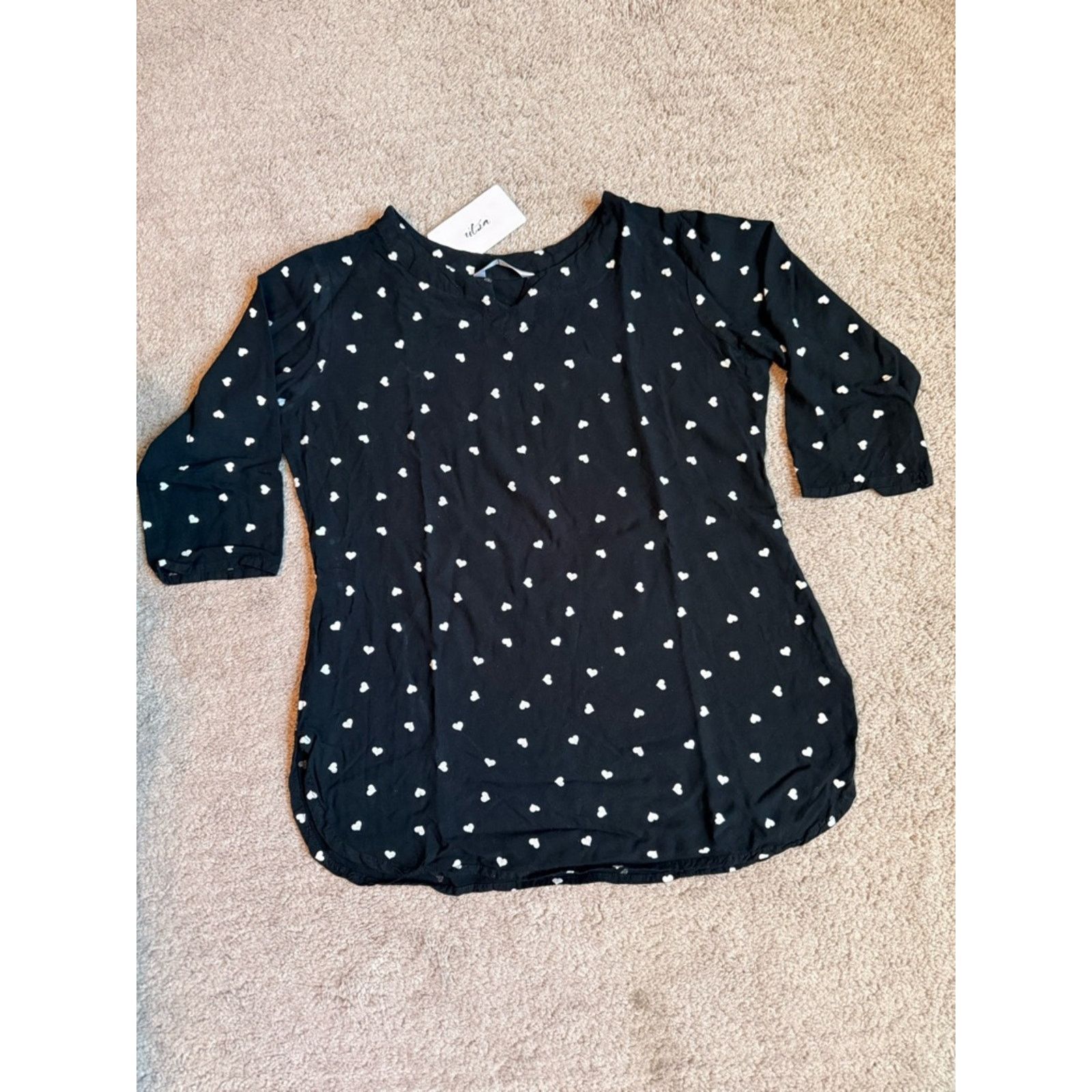 & Other Stories Black Heart-Print Tunic Set Size M / US 6-8 / IT 42-44 - 2 Thumbnail
