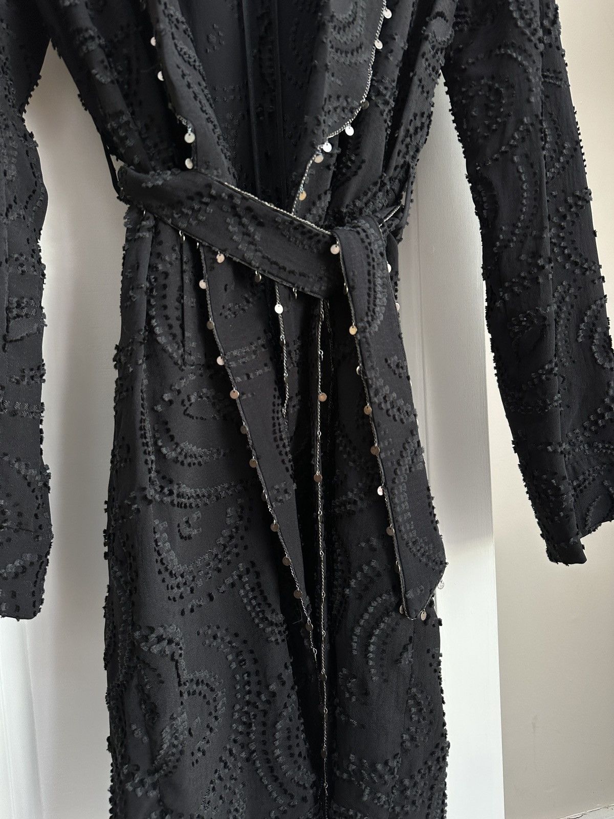 Saint Laurent Paris Black Jacquard Robe Coat w/ Charm Trims Size US S / EU 44-46 / 1 - 5 Thumbnail