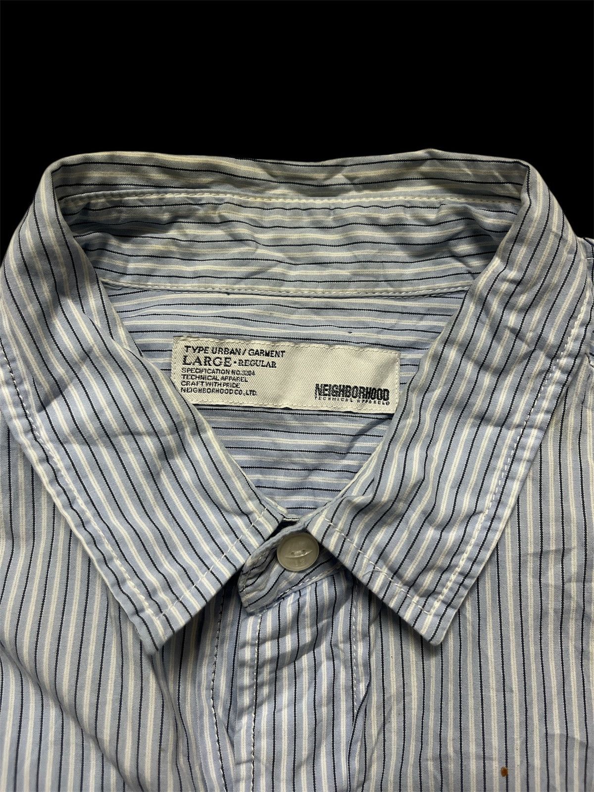 Neighborhood NEIGHBORHOOD ◆ Long Sleeve Shirt Blue Stripe Size US L / EU 52-54 / 3 - 6 Thumbnail