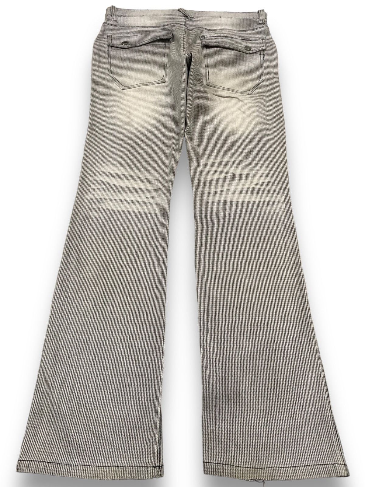 If Six Was Nine Japanese Brand Houndstooth Clawmark Faded Bootcut Punk Jeans Size US 34 / EU 50 - 2 Thumbnail