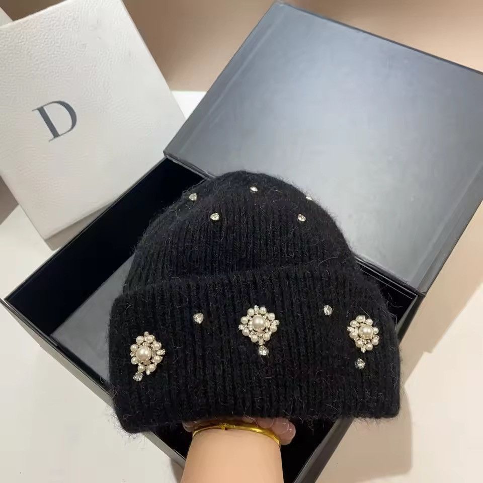 Japanese Brand Beaded Knit Beanie Size ONE SIZE - 2 Thumbnail