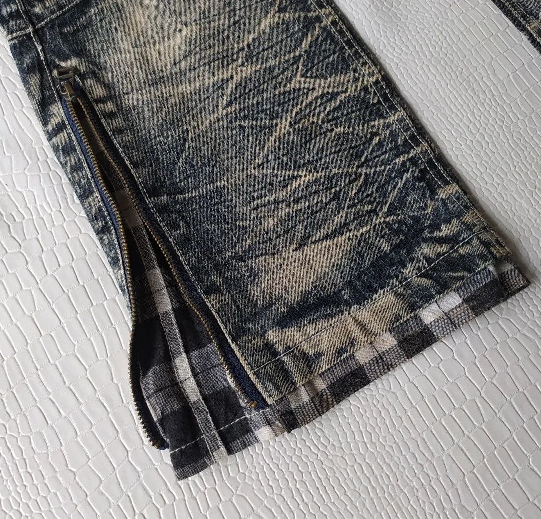 Japanese lowbox distressed denim spider fading
