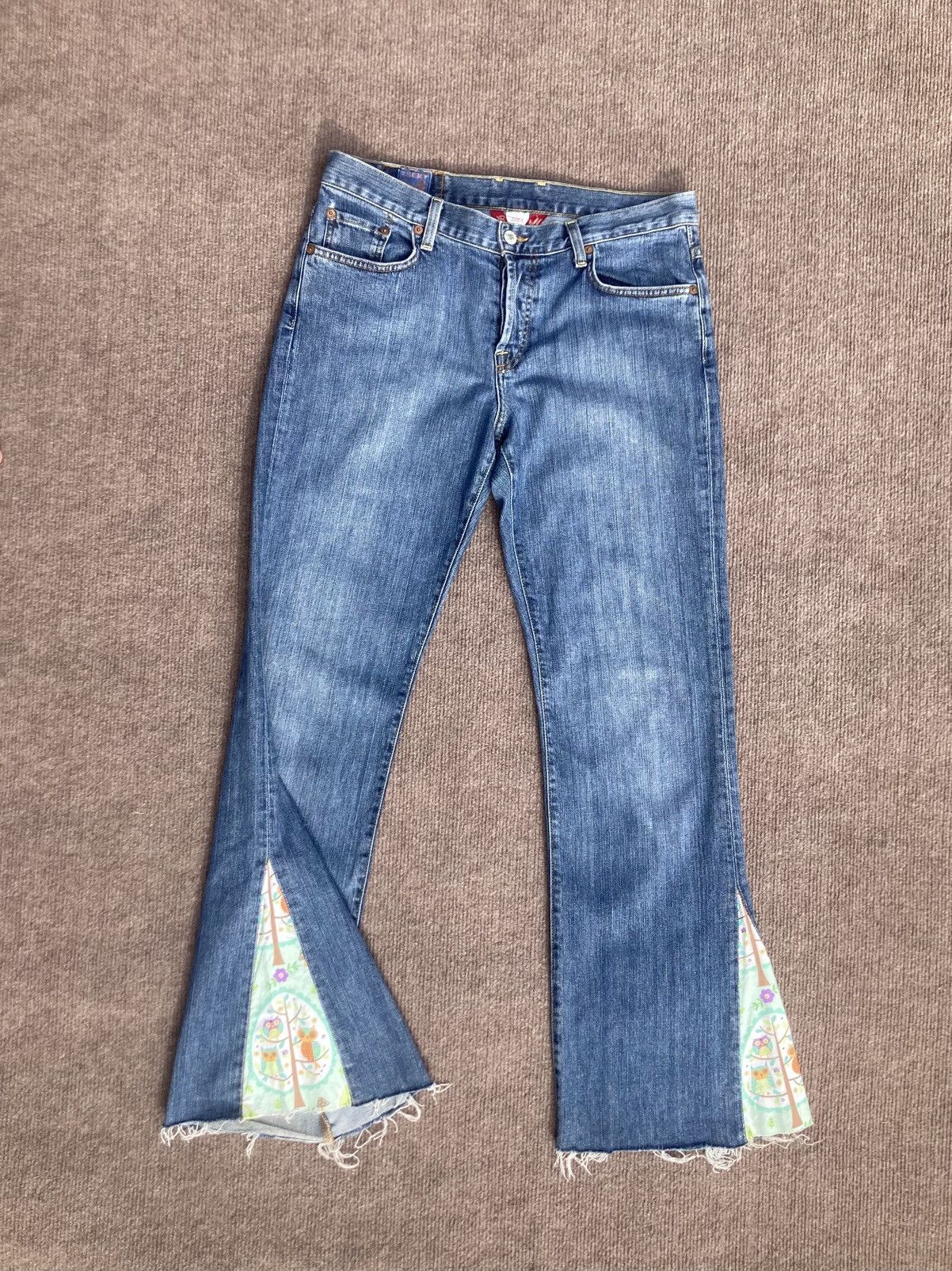 Lucky Brand Vtg Y2k Lucky Brand Easy Rider Owl Gusset Flare Jean 29 USA Size 29" - 1 Thumbnail