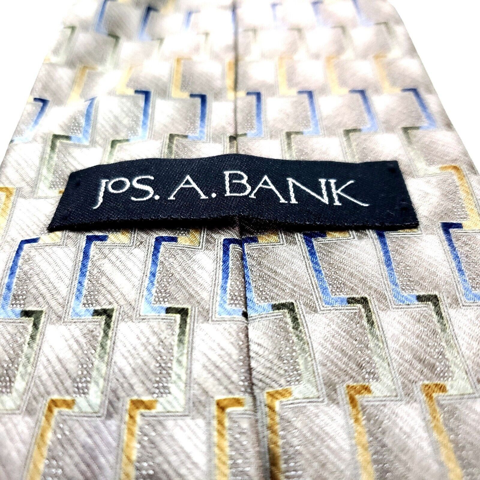 Jos. A. Bank Jos A Bank Print Gray Geometric USA Size ONE SIZE - 4 Thumbnail