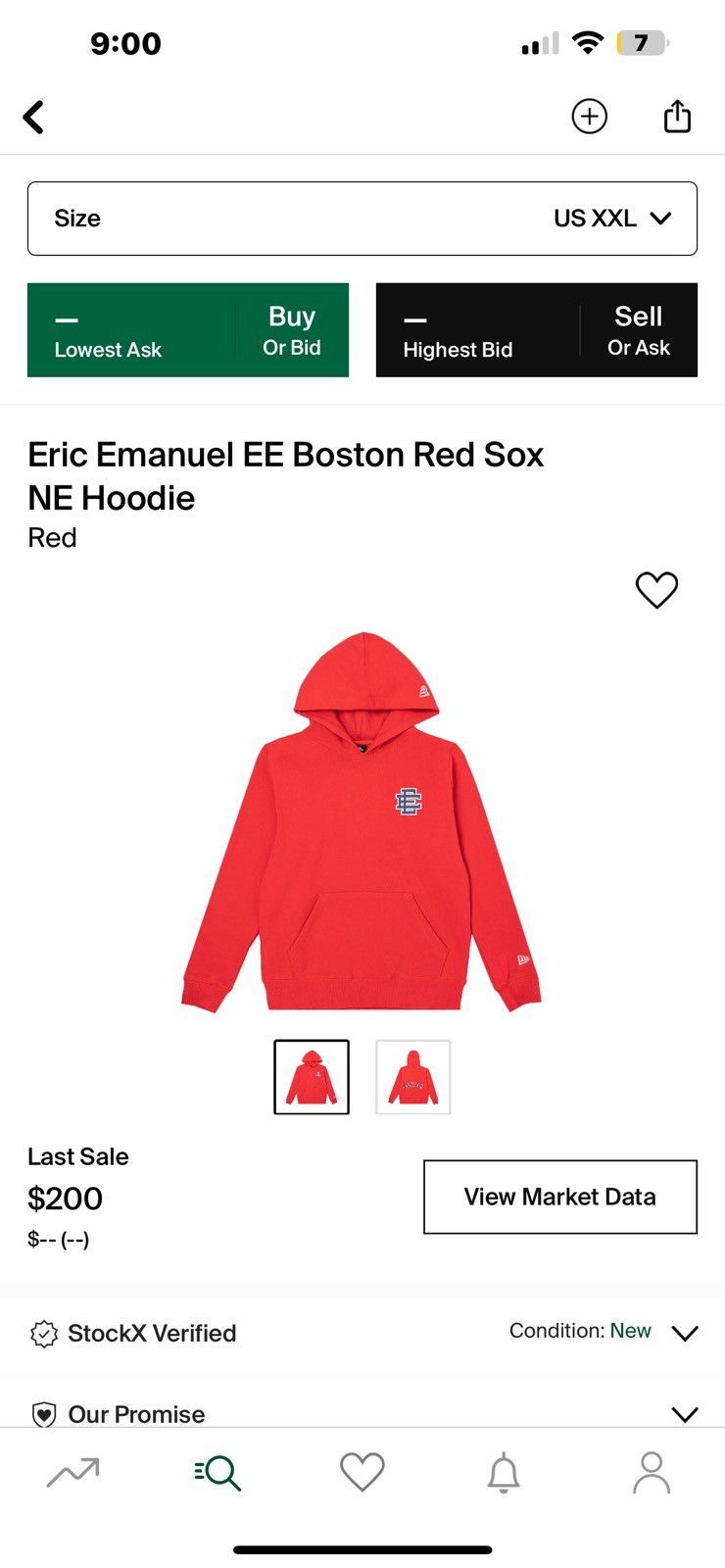 Image of Eric Emanuel New Era Boston Red Sox Hoodie, Men's (Size 2XL)