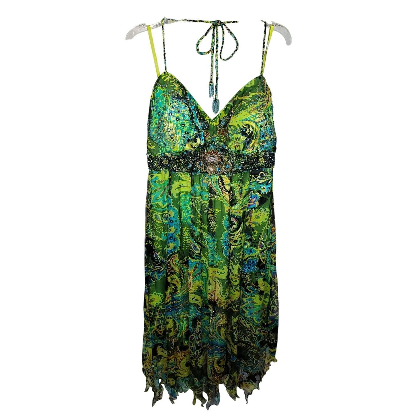 Other Dolce Jovani Green Beaded Halter Evening Dress Size 20 NWT Size 3XL / US 20-22 - 1 Thumbnail