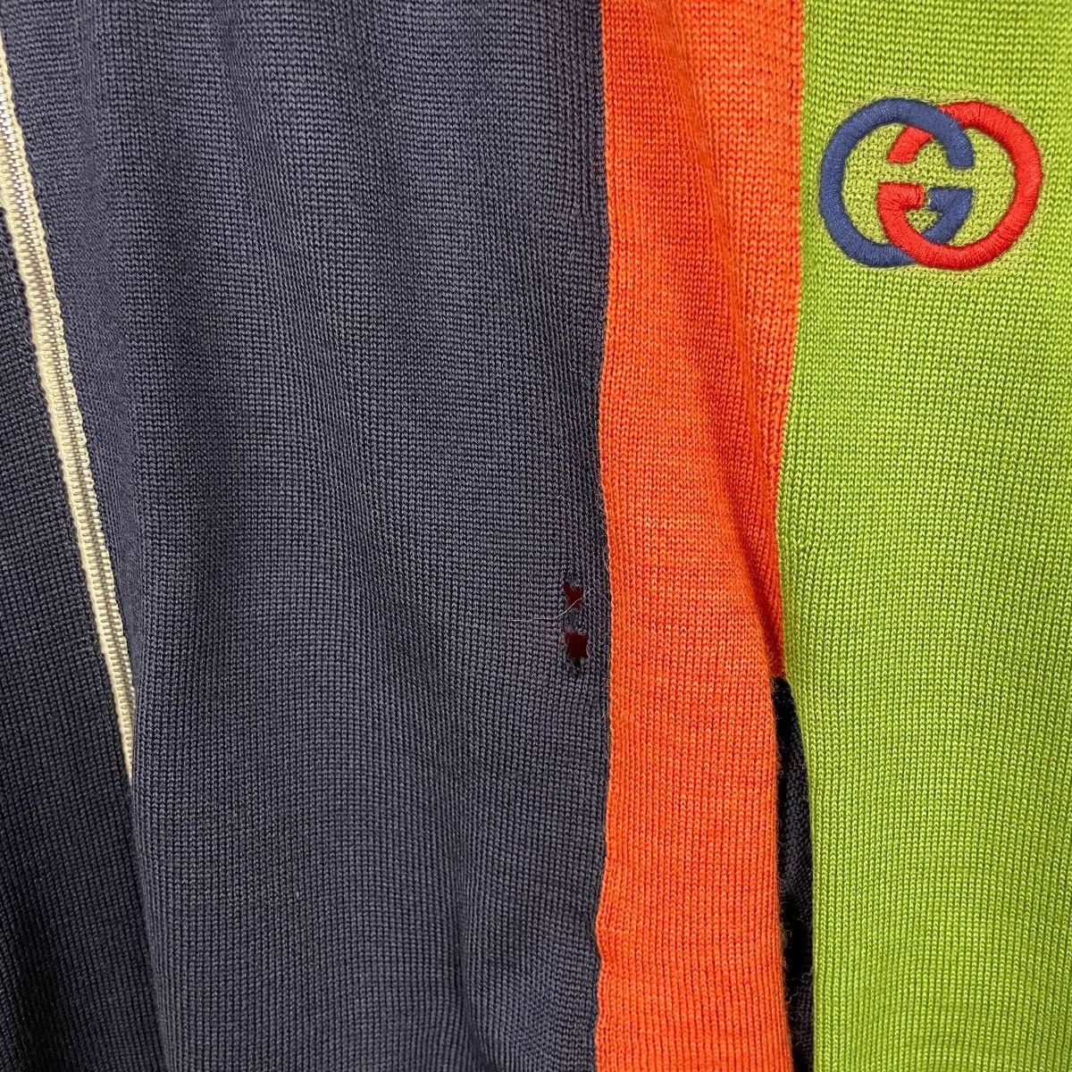 Gucci Gucci Logo-Appliquéd Striped Wool Zip-Up Sweater Jacket Size US L / EU 52-54 / 3 - 7 Thumbnail
