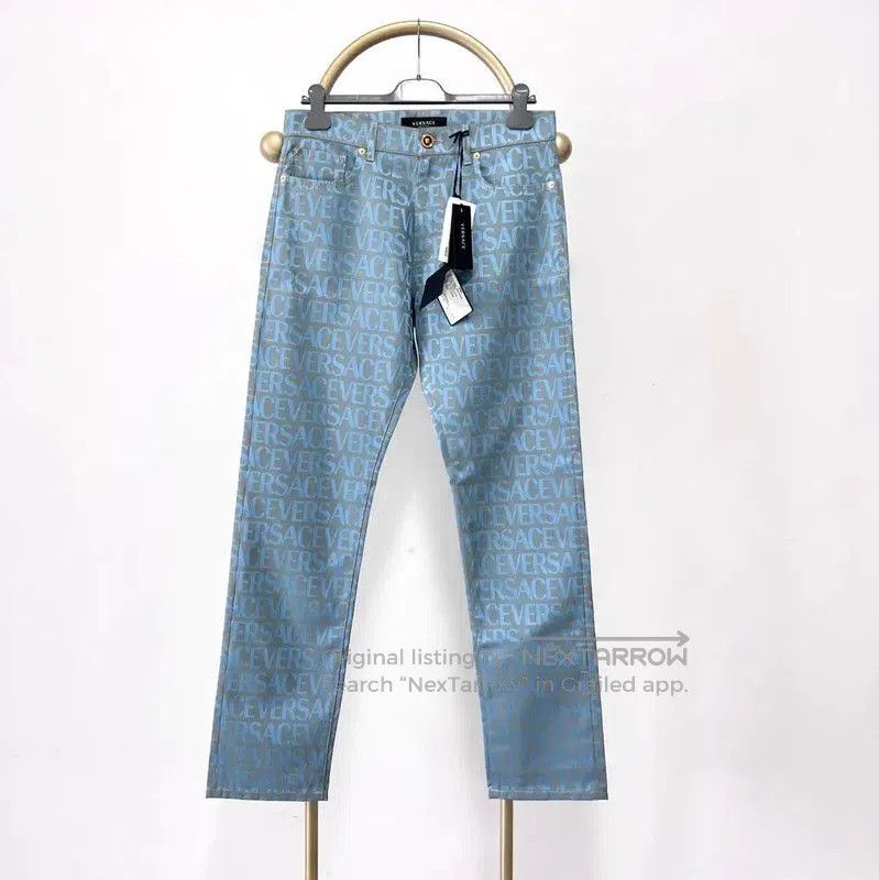 Versace Light Blue Casual Pants for Men .