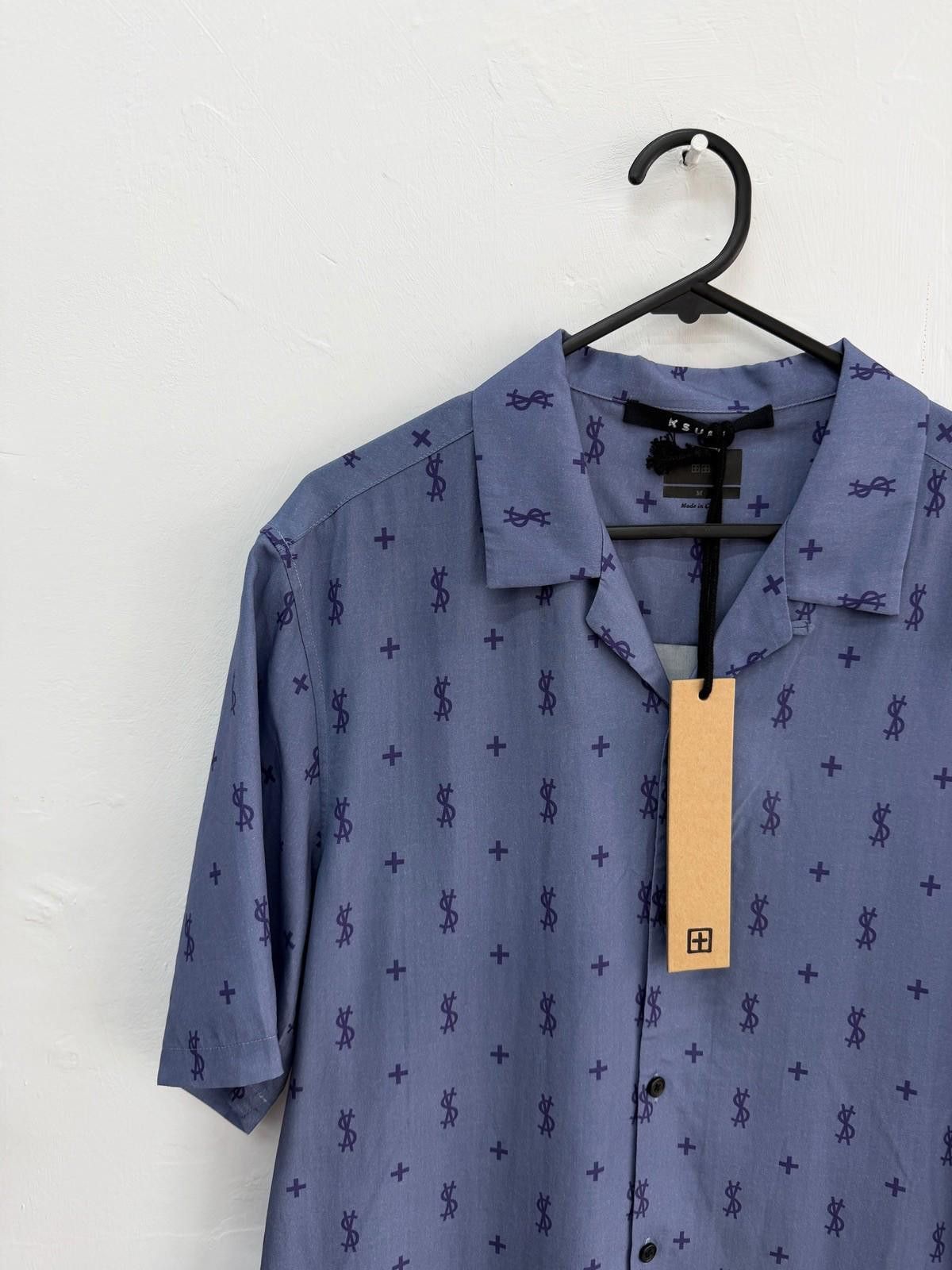 new ksubi medium m short sleeve resort shirt allstar blue 1