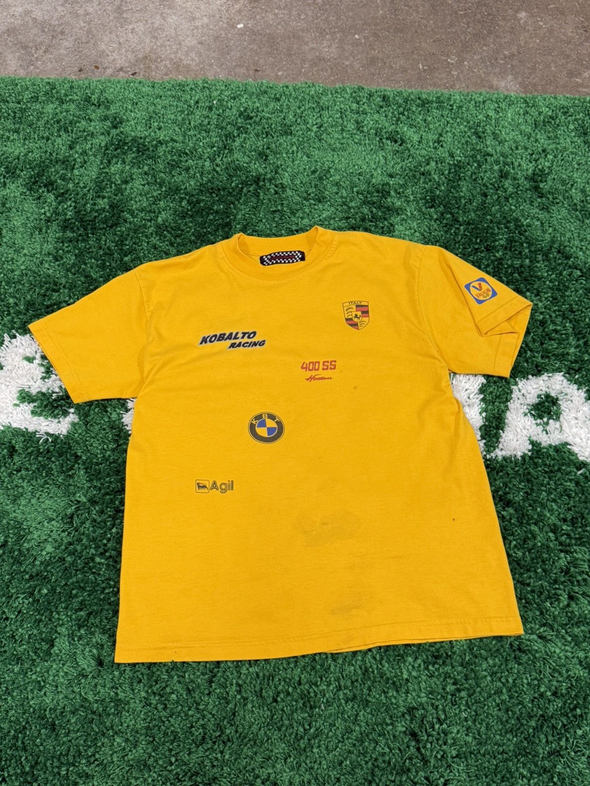 Vintage Vintage Yellow Race Logos Tee Sz. XL BMW Porsche Nascar Size US XL / EU 56 / 4 - 1 Thumbnail