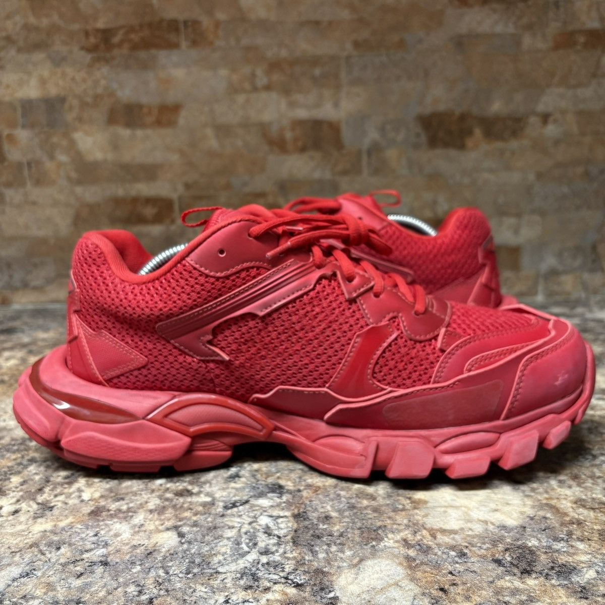 Balenciaga Balenciaga Track 3 Distressed Sneaker Red Size US 10 / EU 43 - 6 Thumbnail