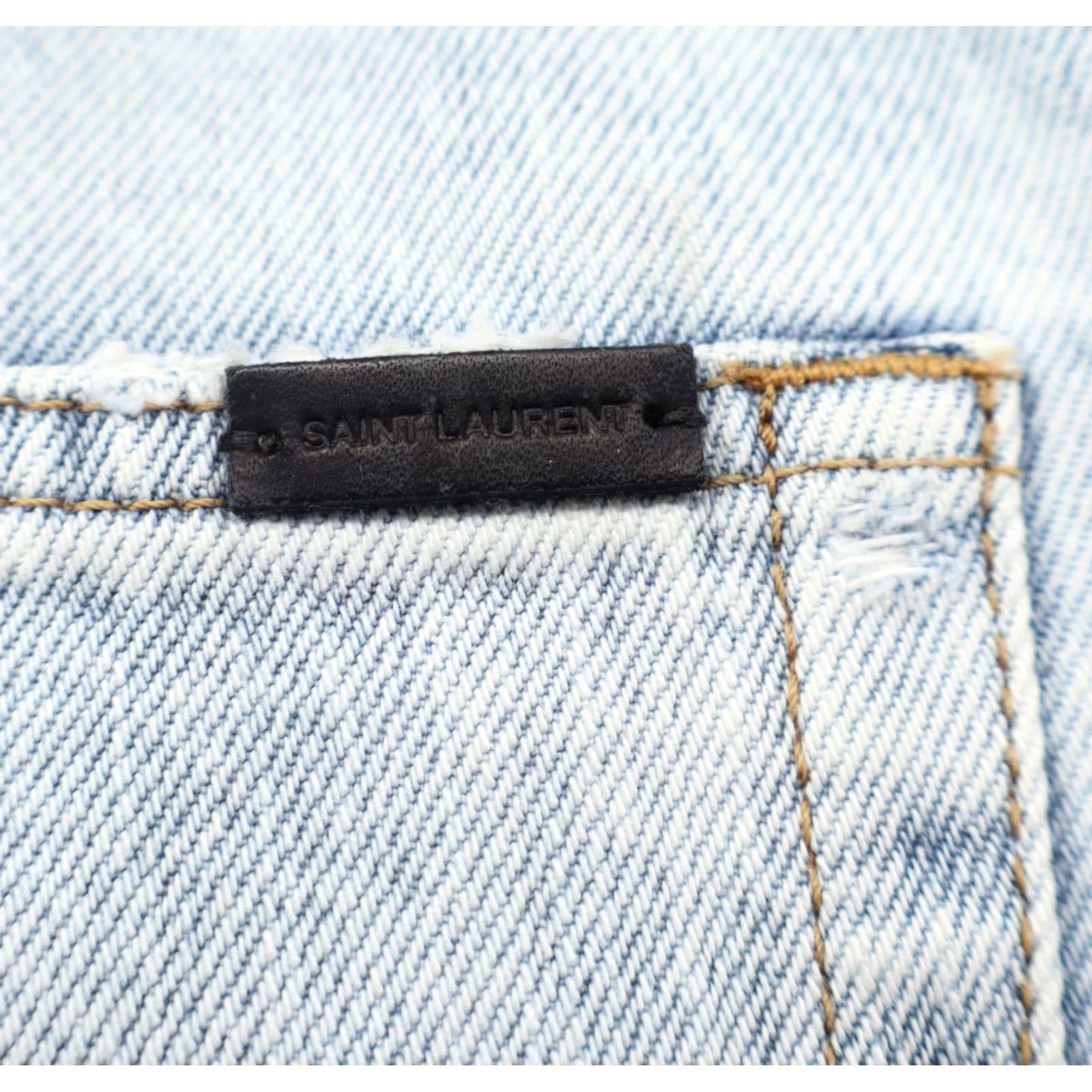 Yves Saint Laurent Saint Laurent Jeans Women's High Rise Straight Leg 28" Inseam 28" 80s Theme Blue 100% Cotton Button Zip Vintage: No Size ONE SIZE - 6 Thumbnail