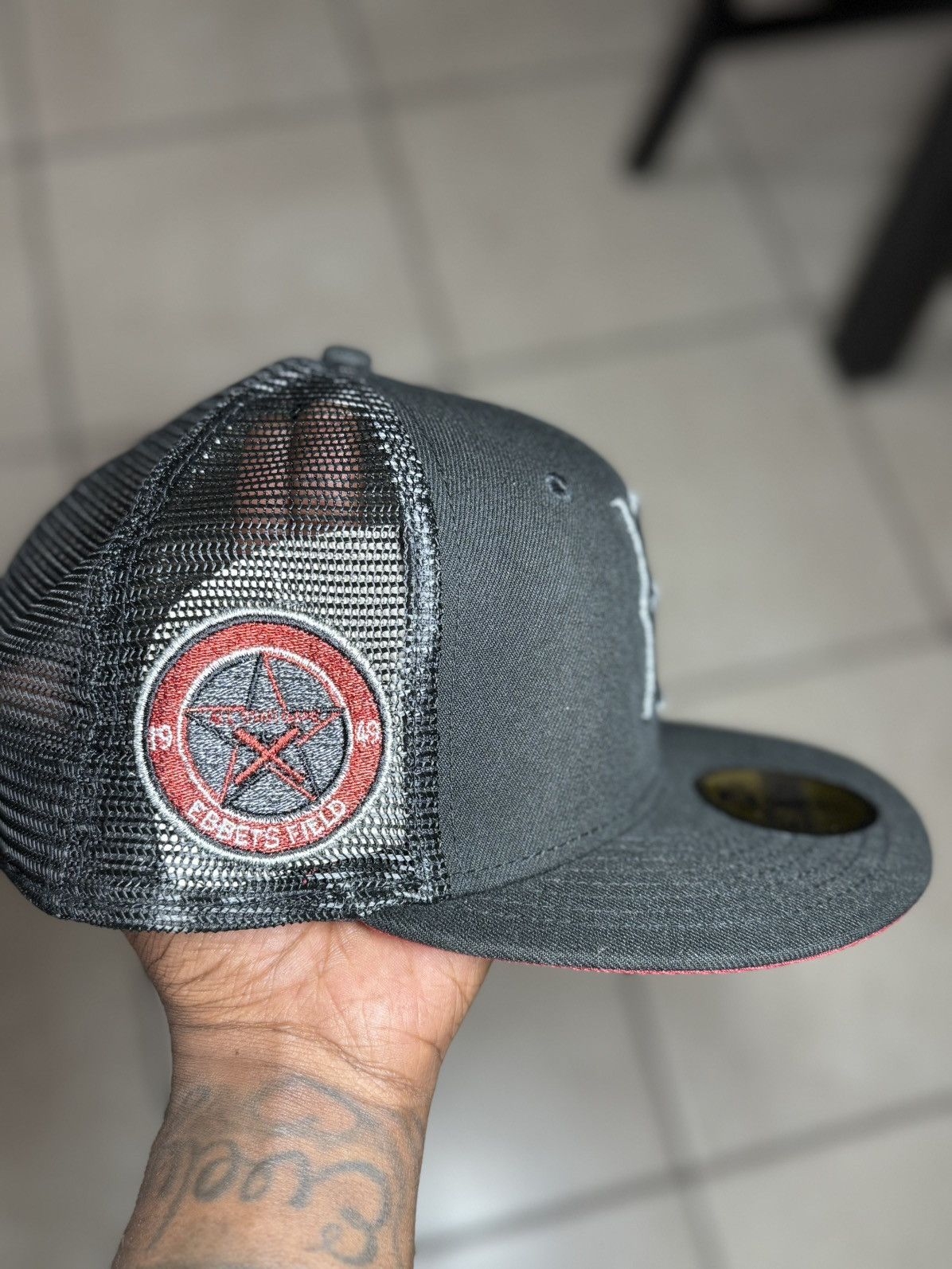 Hat Club × New Era 7 3/8 Black Trucker Brooklyn Dodgers Ebbets Field Fitted Hat Size ONE SIZE - 5 Thumbnail