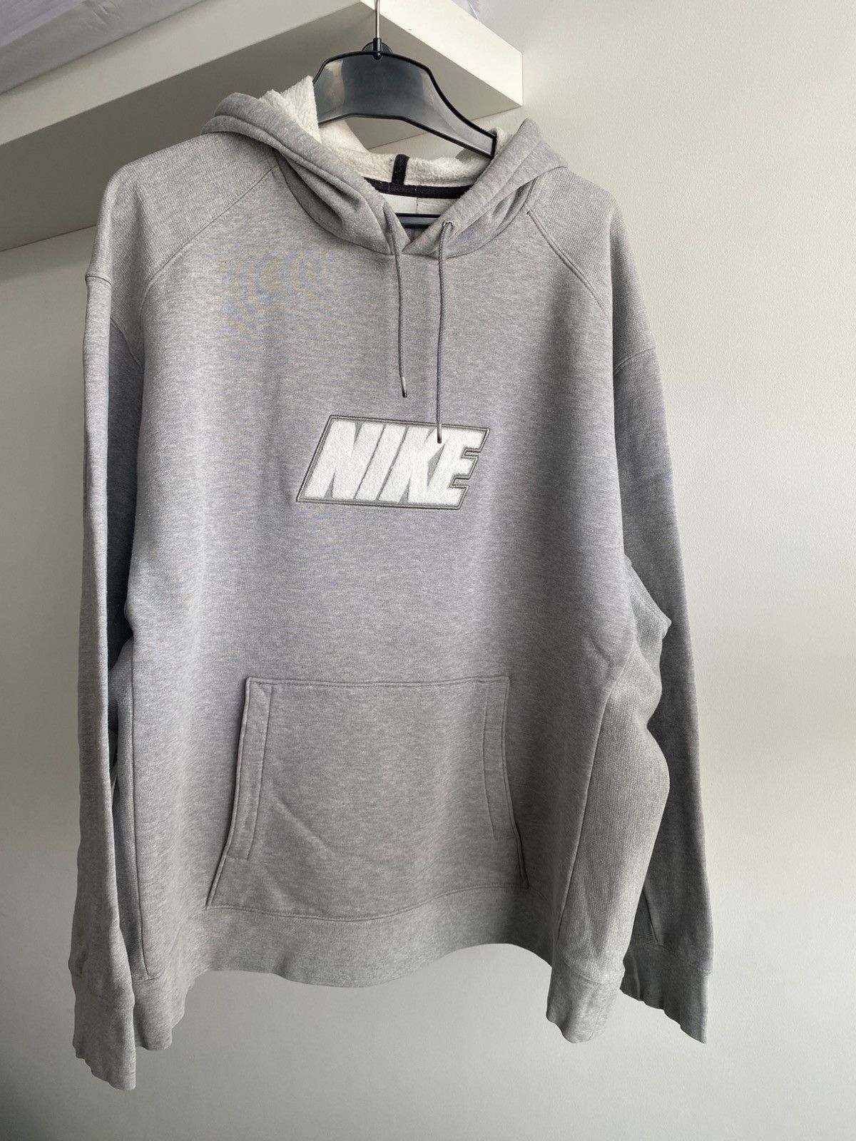 Nike × Vintage Nike Spell out Hoodie boxy fit XL silver tag 00s vintage y2k Size US XL / EU 56 / 4 - 3 Thumbnail