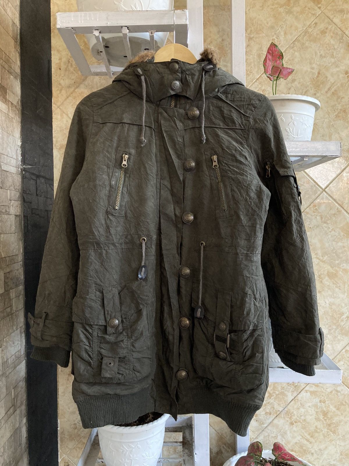 If Six Was Nine C’ESTBIEN! VOUS Vtg Bondage Bono Fur Apocalypse Cargo Jacket Size US M / EU 48-50 / 2 - 2 Thumbnail