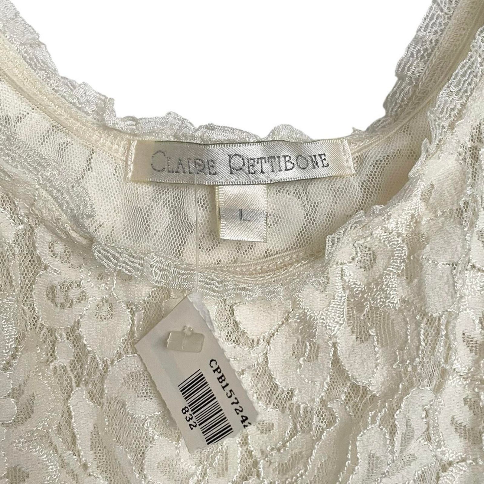 Vintage Deadstock VTG Claire Pettibone sheer lace maxi slip dress Size L / US 10 / IT 46 - 7 Thumbnail