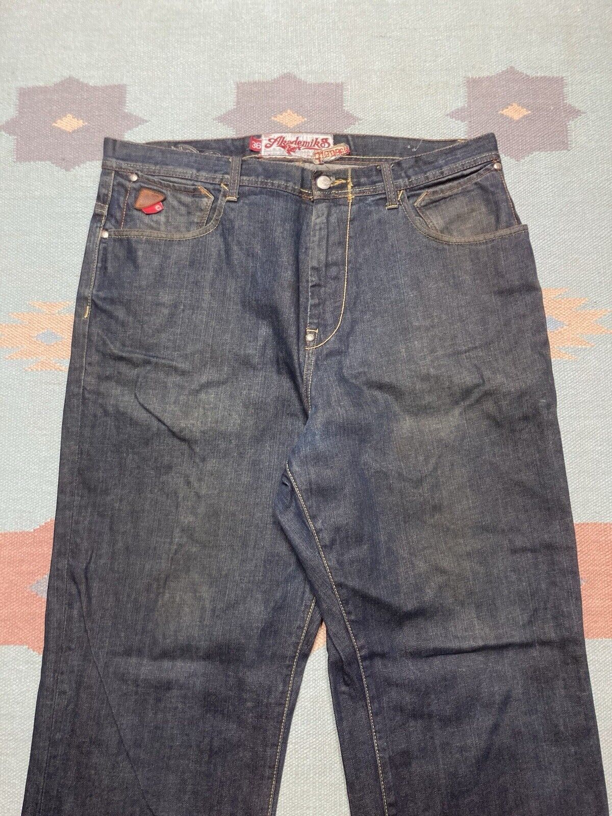Vintage Vtg y2k baggy jeans akademiks embroidered wide skater 38x33 Size US 38 / EU 54 - 6 Thumbnail