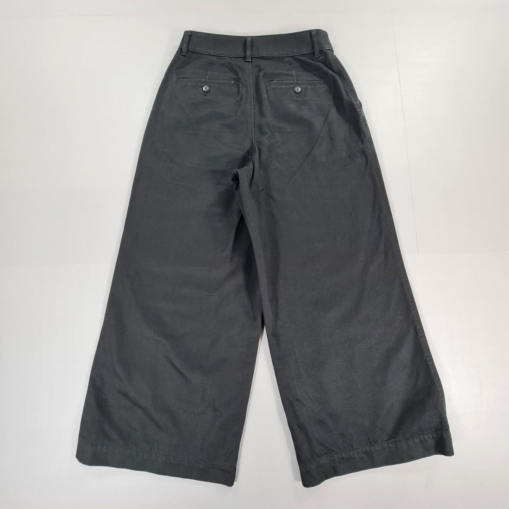 Uniqlo VINTAGE Uniqlo Womens Trousers Black W24 L24 Wide Leg Chino Pants High Rise Size 42" / US 20 - 6 Thumbnail