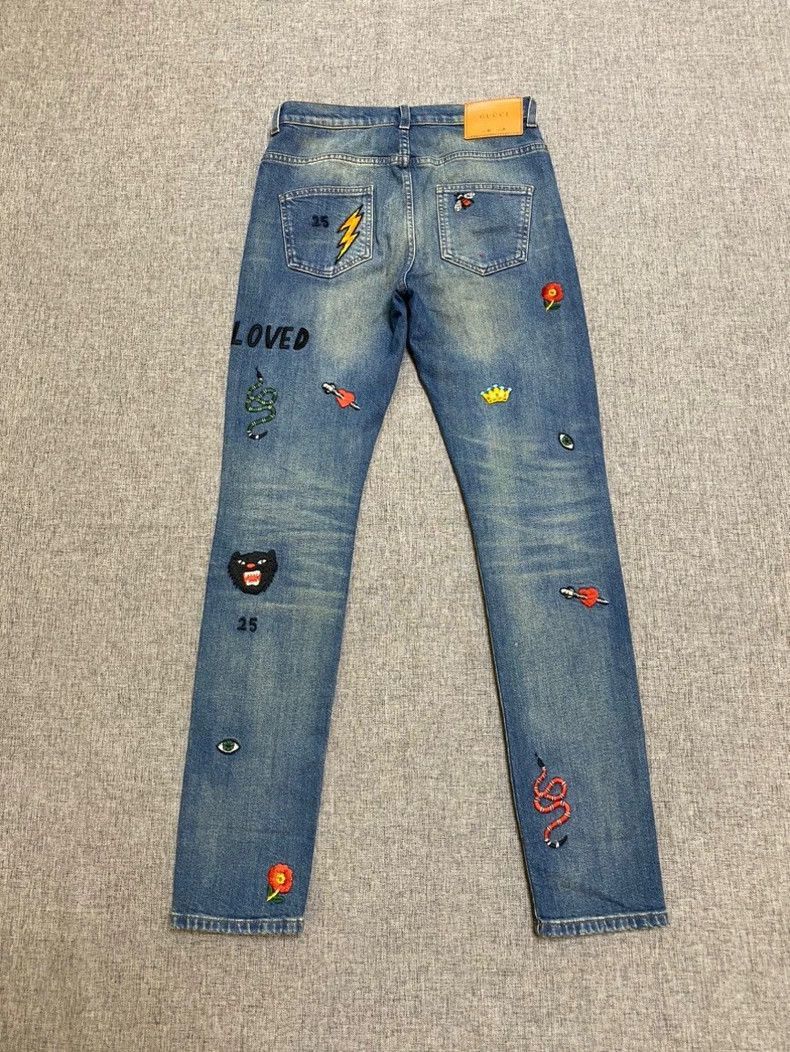 Gucci Embroidered MidRise Skinny Jeans for Women-2506 Size 35" - 2 Thumbnail