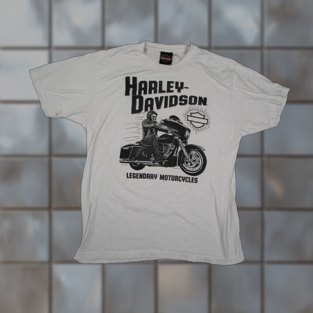 Harley Davidson Harley-Davidson Shirt Mens Large White Legendary Motorcycles Rocklin CA Eagle Size US L / EU 52-54 / 3 - 1 Thumbnail