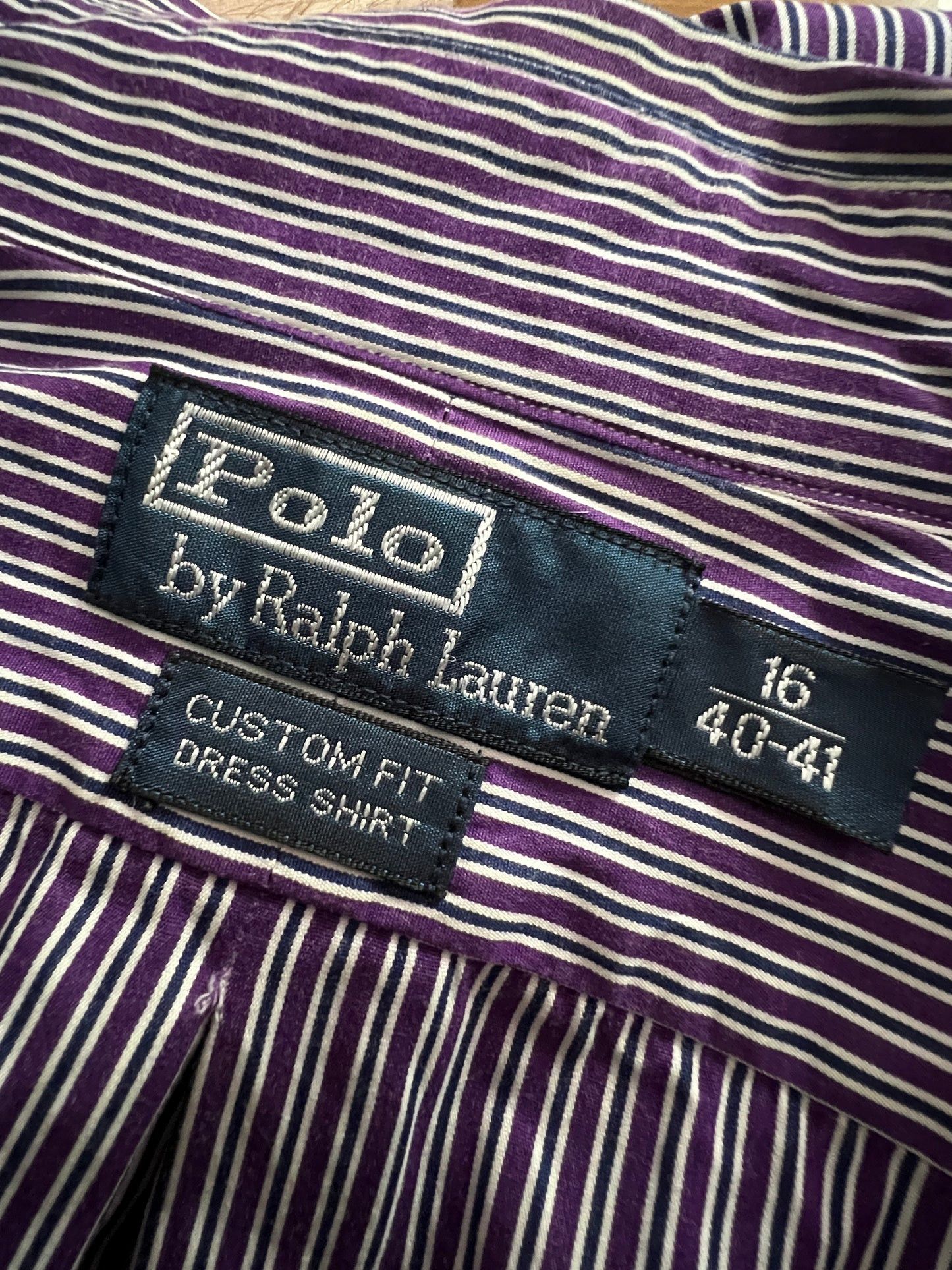 Polo Ralph Lauren × Vintage Polo by Ralph Lauren Vintage Men's Striped Dress Shirt - M Size US S / EU 44-46 / 1 - 5 Thumbnail