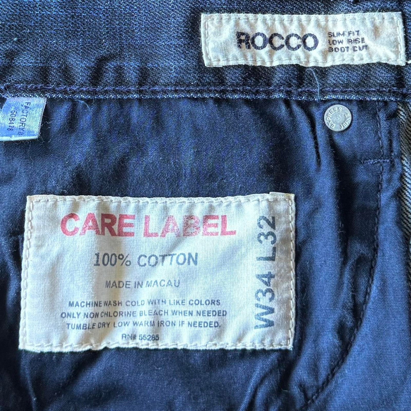 Express × Vintage Vintage Y2K Express Baggy Embroidered Grunge Opium Jeans Size US 34 / EU 50 - 5 Thumbnail