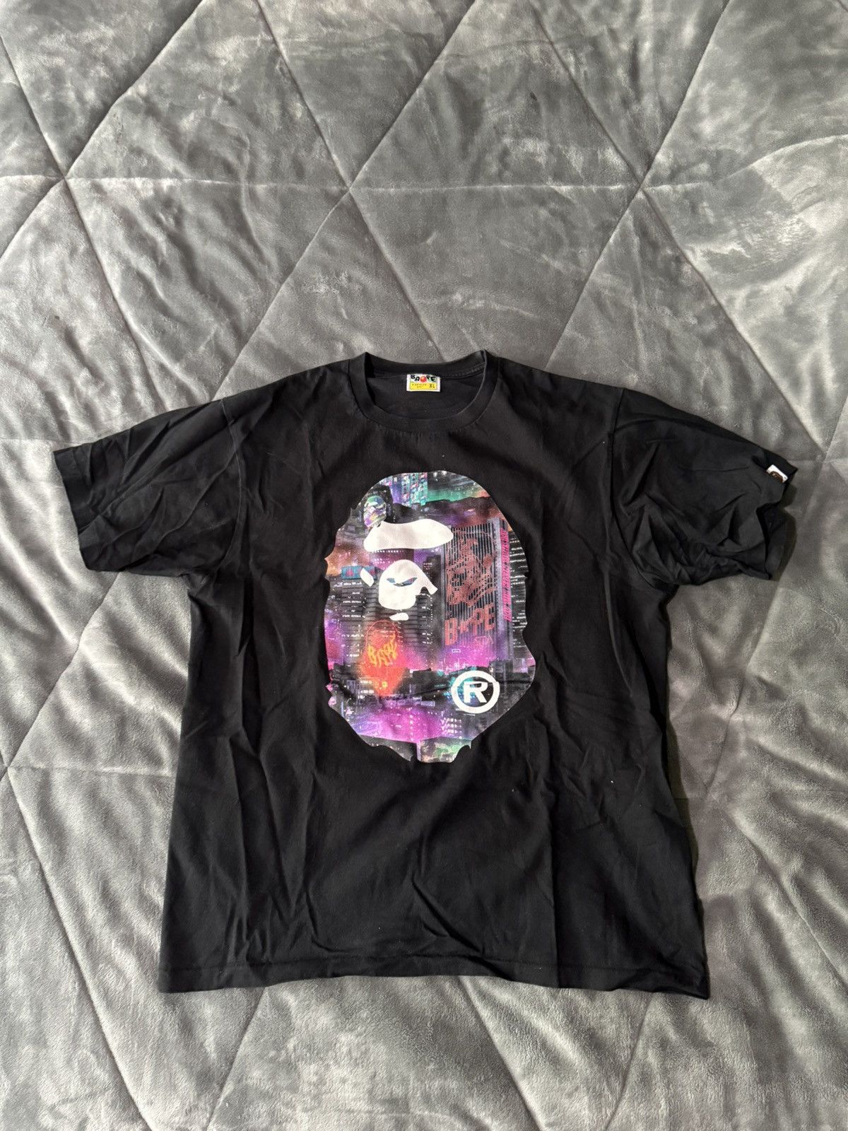 Bape BAPE Neon Tokyo Big Ape Head Tee “Black” Size US XL / EU 56 / 4 - 1 Thumbnail