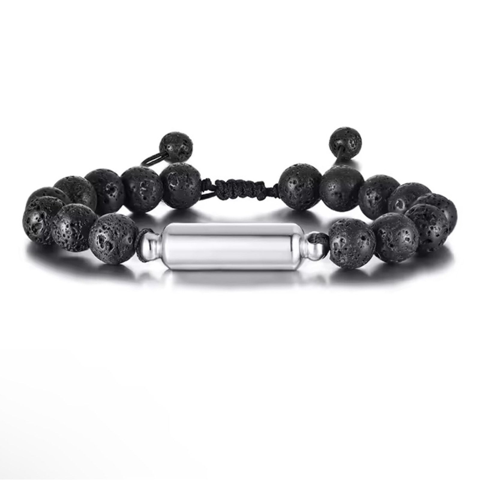Other Lave Stone Beaded Stainless Steel Mens Bracelets Size ONE SIZE - 3 Thumbnail