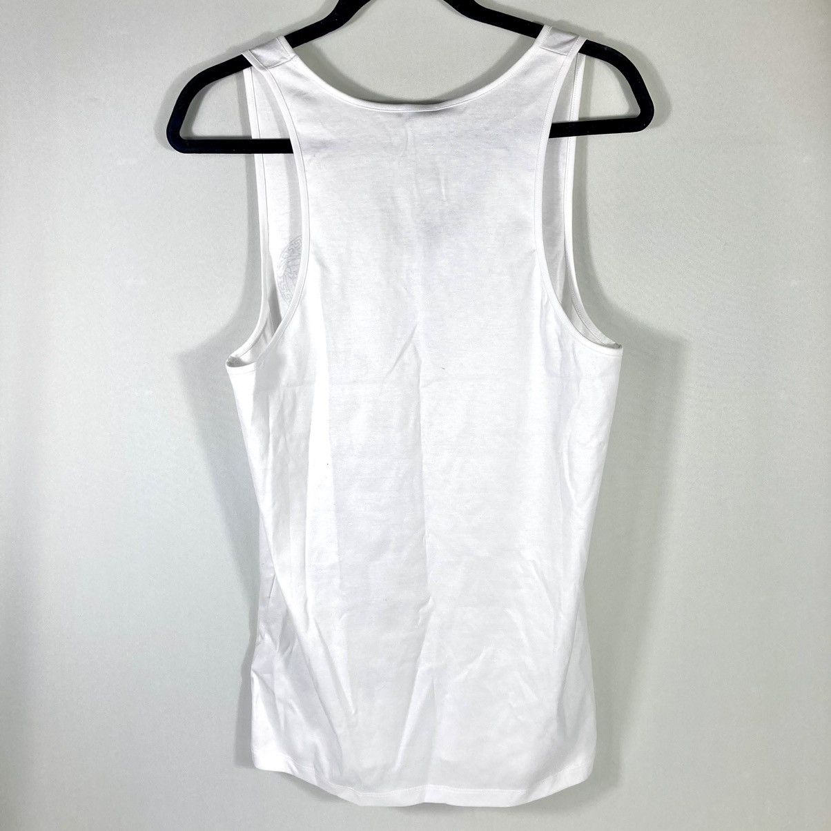 Versace Logo Cotton Women Graphic Tank White Size 44 NEW