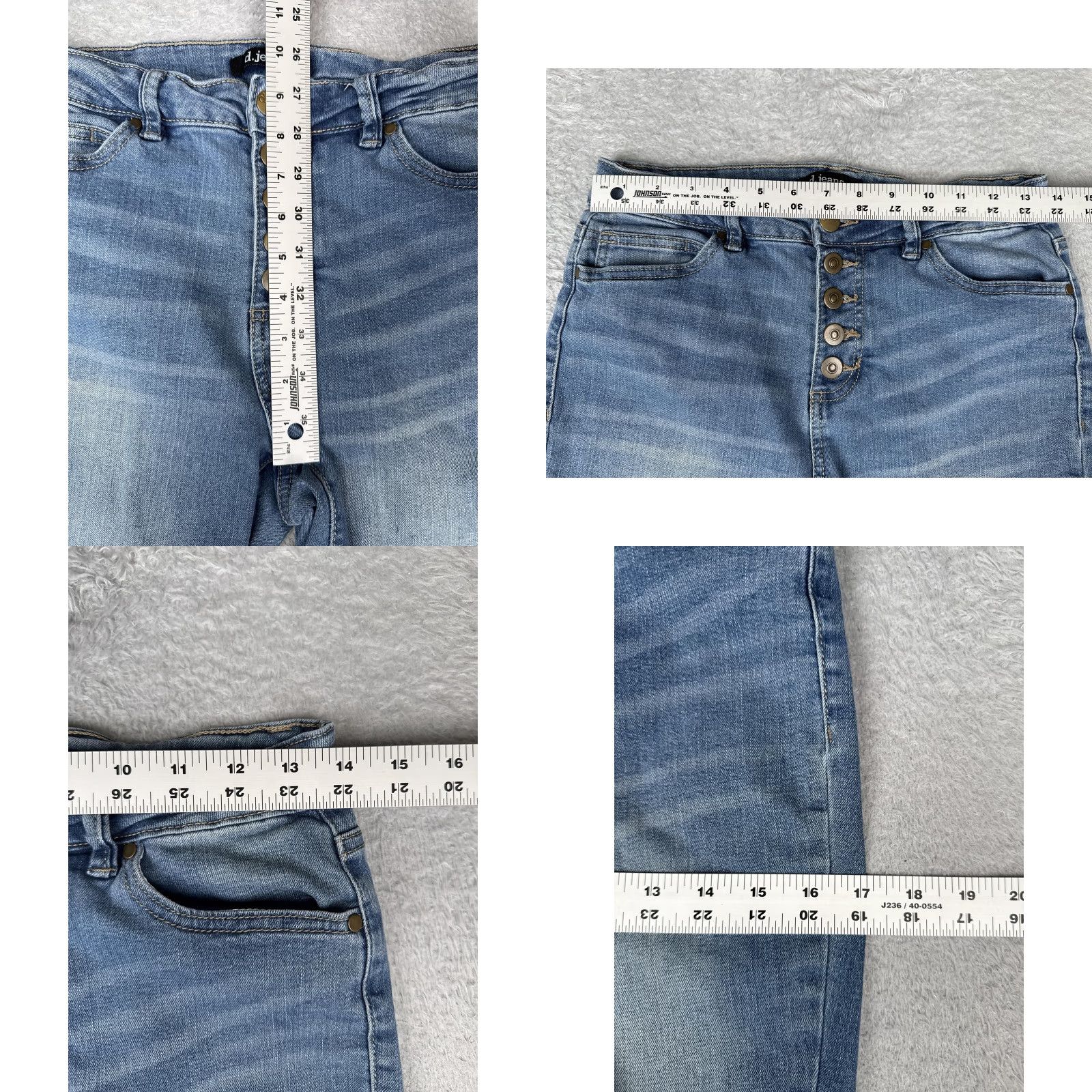 Vintage d.jeans Jeans Womens 6 Blue High Rise Button Fly Stretch Denim Cropped Capri 19L Size 28" / US 6 / IT 42 - 8 Thumbnail
