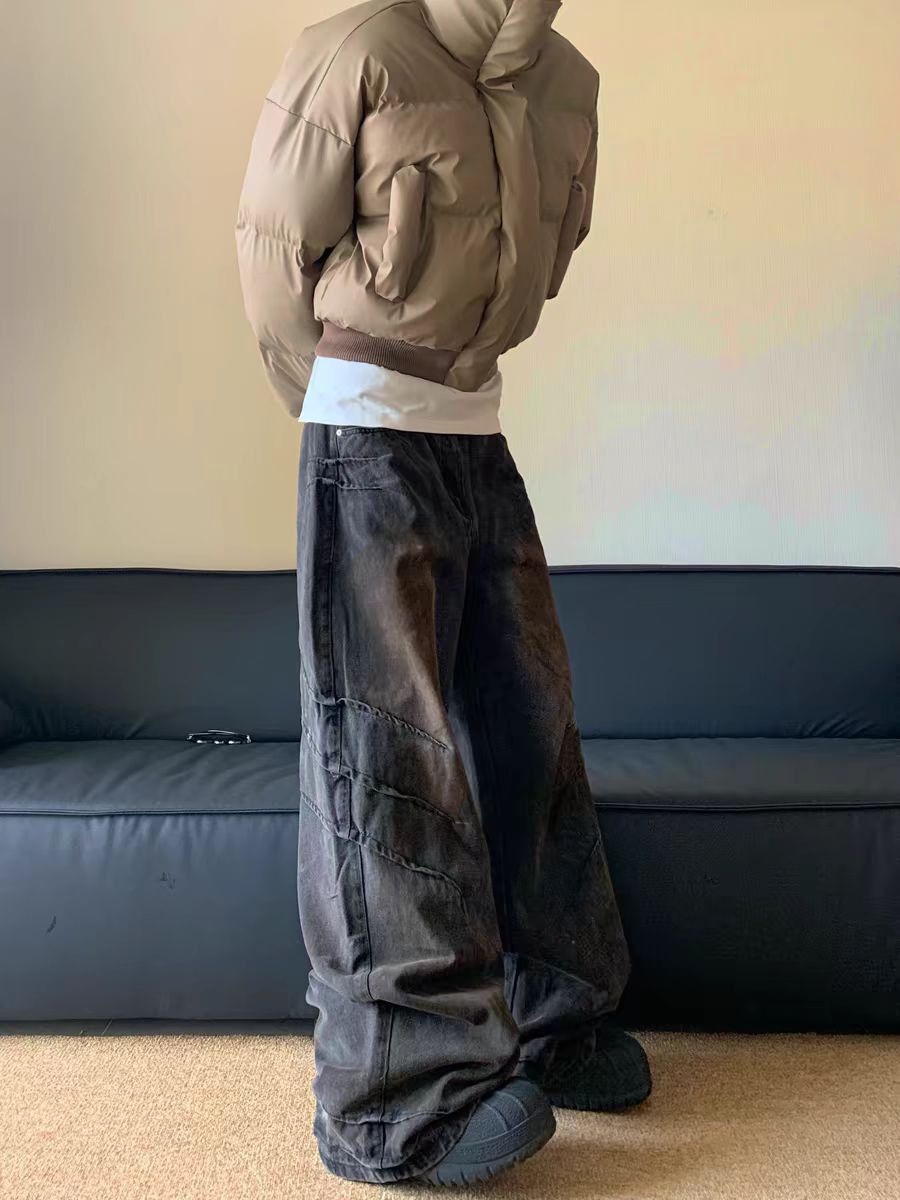 Japanese Brand × Jean Distressed Aged Washed High Street Straight Leg Jeans Size US 33 - 2 Thumbnail