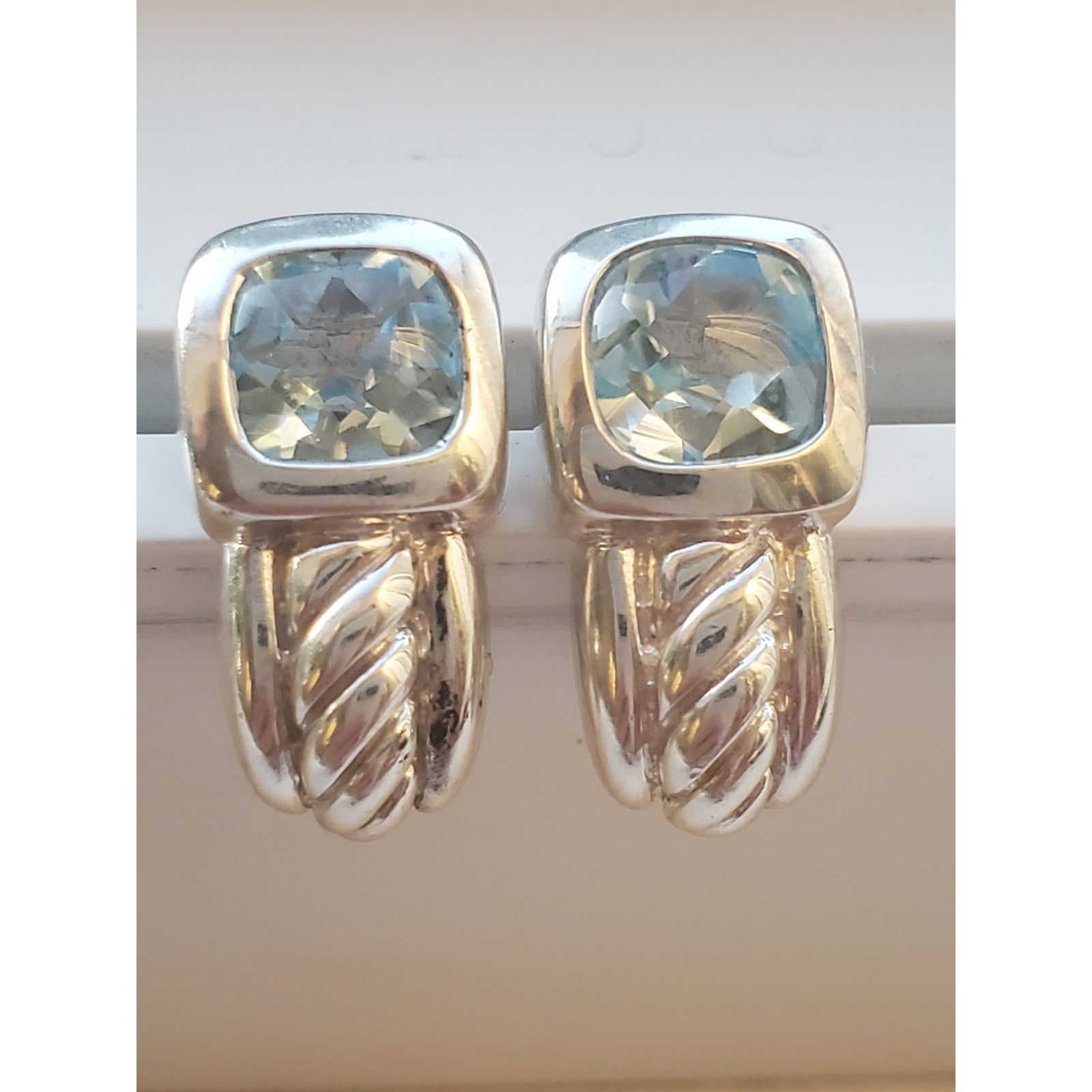 Judith Ripka Judith Ripka 925 Sterling Silver Blue Topaz Earrings Size ONE SIZE - 1 Thumbnail