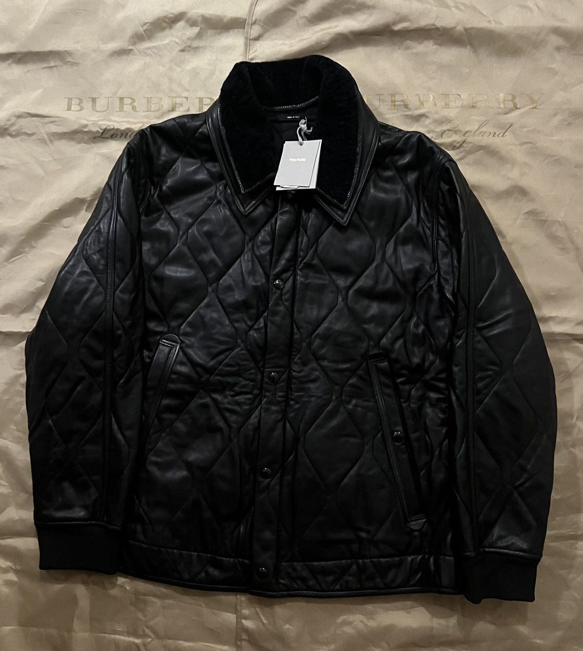 Tom Ford Tom Ford Quilted Shearling Leather Jacket size 62 XXL $8500 Size US XXL / EU 58 / 5 - 1 Thumbnail
