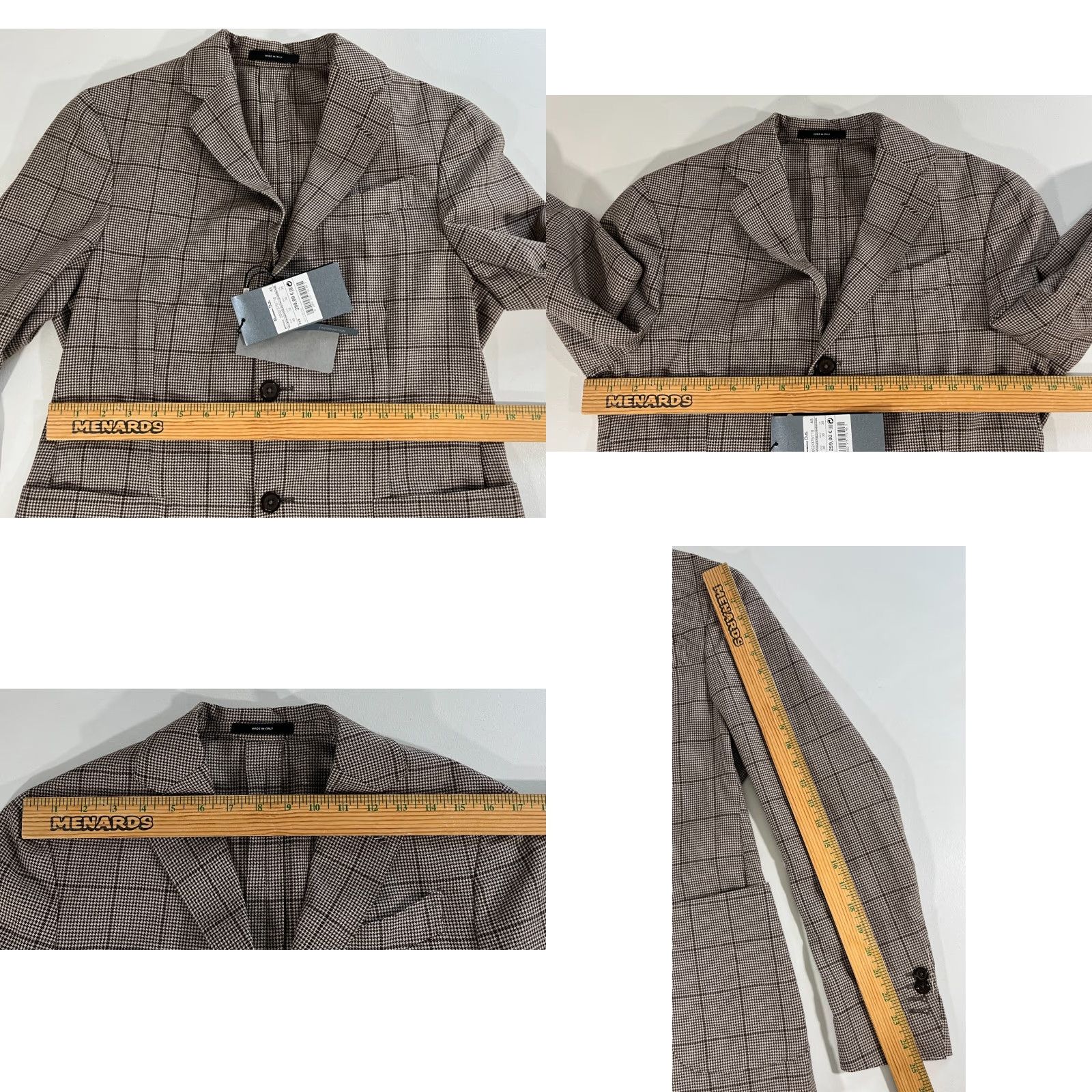Massimo Dutti VINTAGE Massimo Dutti Wool Sport Coat Jacket Houndstooth Made in Italy Sz US 38 Mens Jacket Brown NWT Italy 38 Sport Coat Size US XXS / EU 40 - 11 Thumbnail