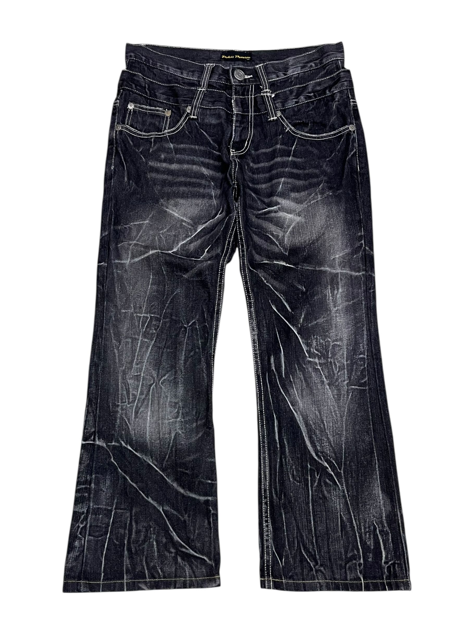 Japanese Brand Rare NYLAUS Clawmark Grunge Denim Double Waist Japan Size US 31 - 1 Thumbnail
