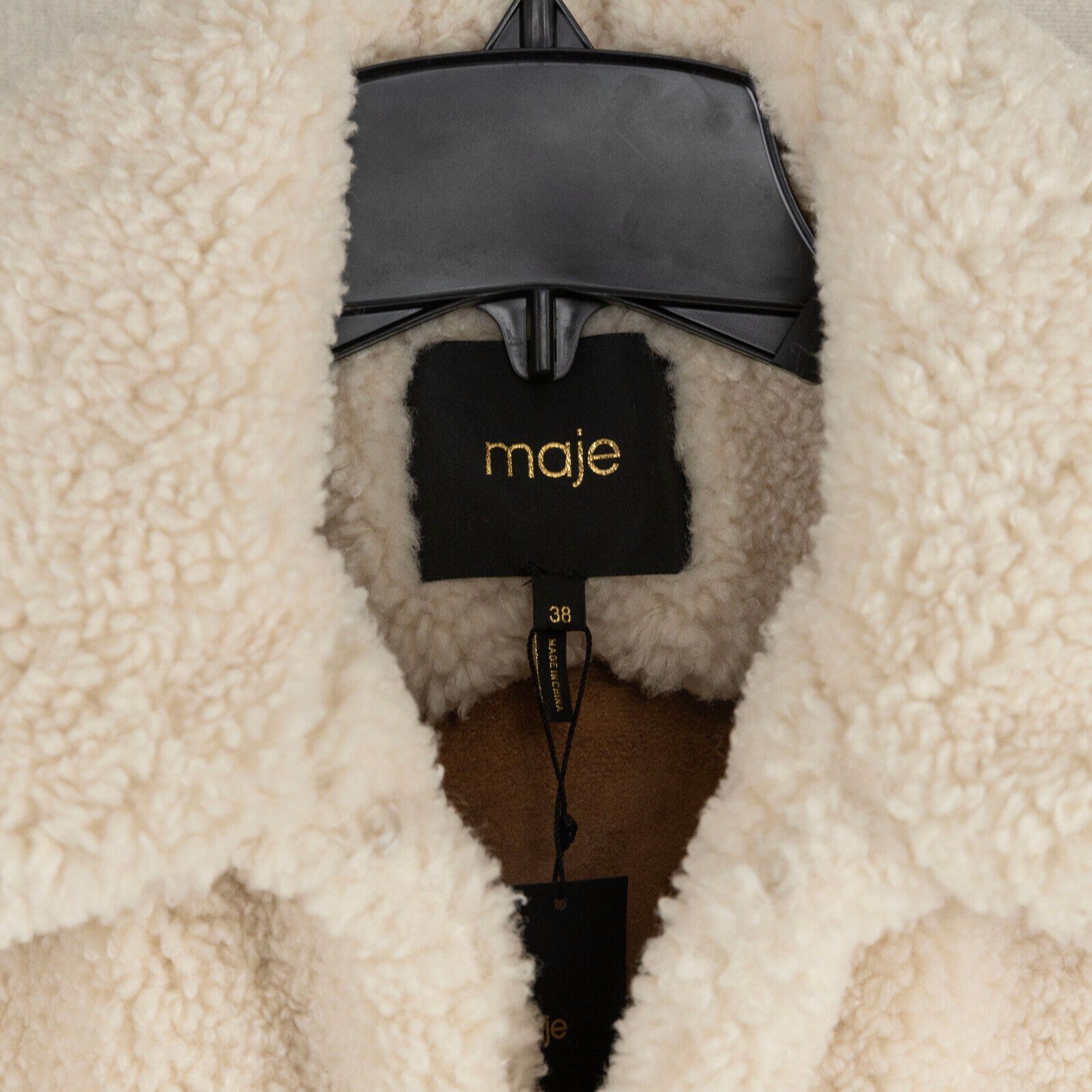 Maje Maje Women Gladice Faux Fur Cape Coat Ecru Size 38/M Size M / US 6-8 / IT 42-44 - 5 Thumbnail