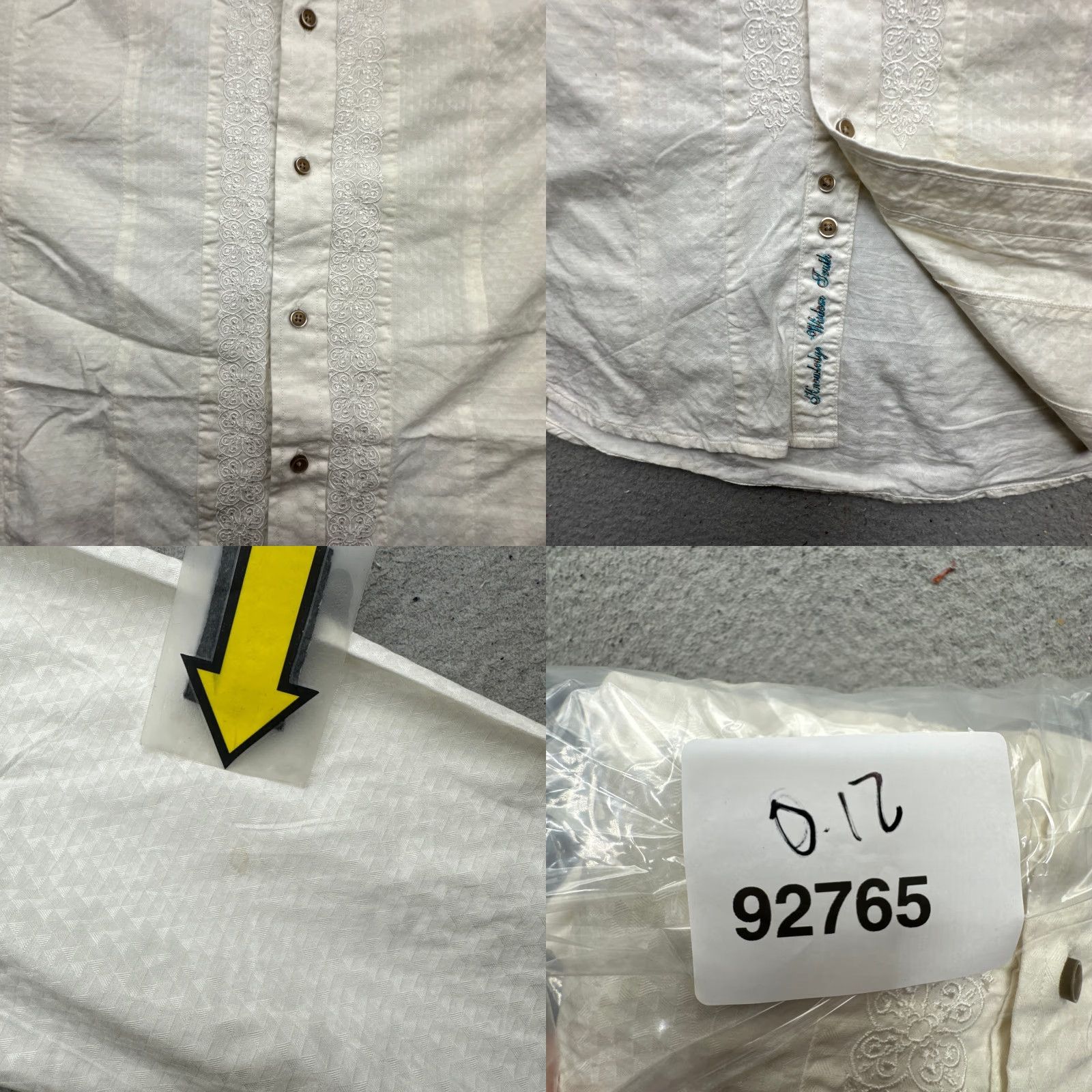 Robert Graham Robert Graham Long Sleeve Button Up Striped Mens Shirt XL White Textured Regular Fit Size US XL / EU 56 / 4 - 9 Thumbnail