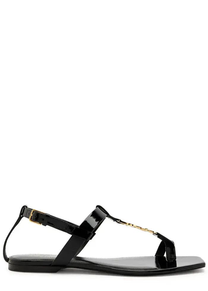 Saint Laurent Paris oc11z1125 Cassandra Sandals in Smooth Leather in Black Size US 4.5 / IT 34.5 - 1 Thumbnail