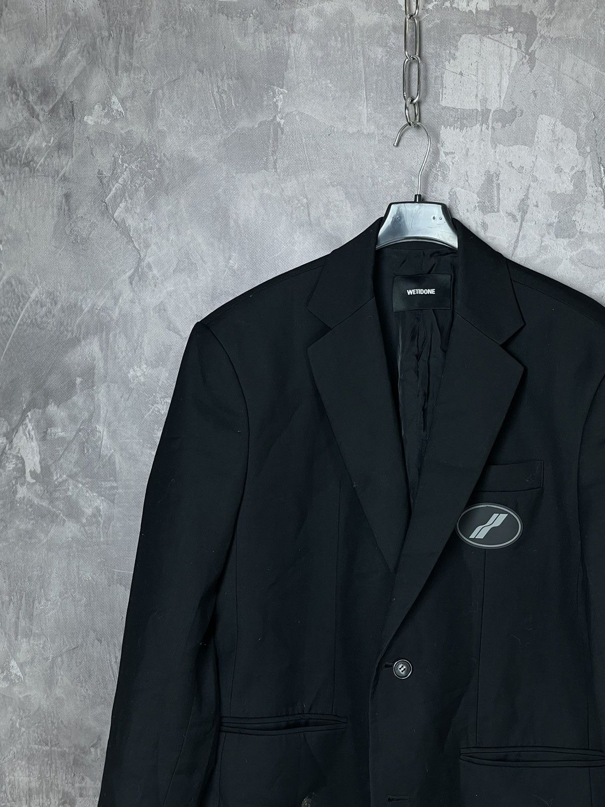 Designer × WE11DONE We11done Oversized Suit Logo-patch Blazer Size 42S - 3 Thumbnail