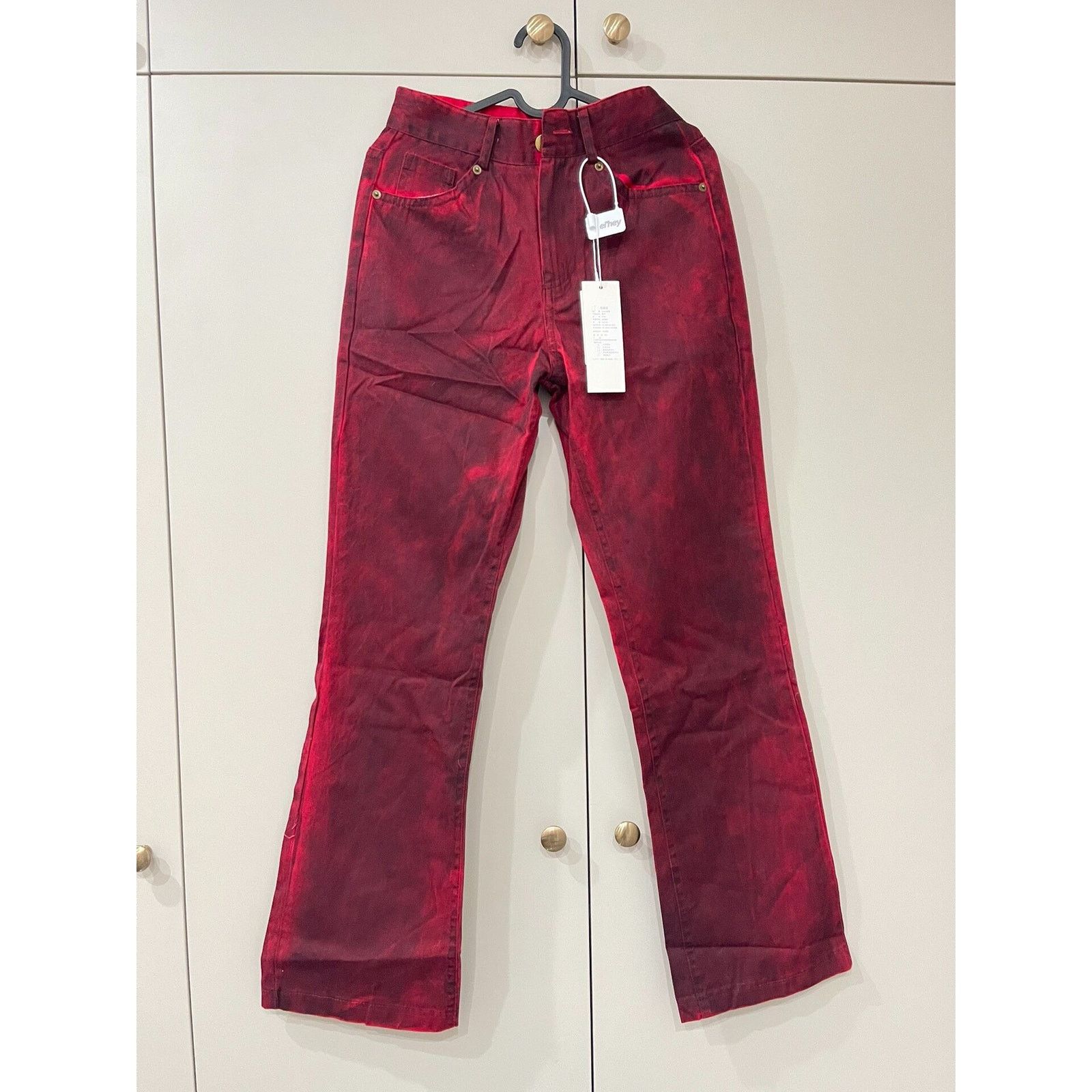 If Six Was Nine Vintage Faded Wash Baggy Red Boocut Denim Jeans Pant size 25 Size 25" / US 0 / IT 36 - 1 Thumbnail