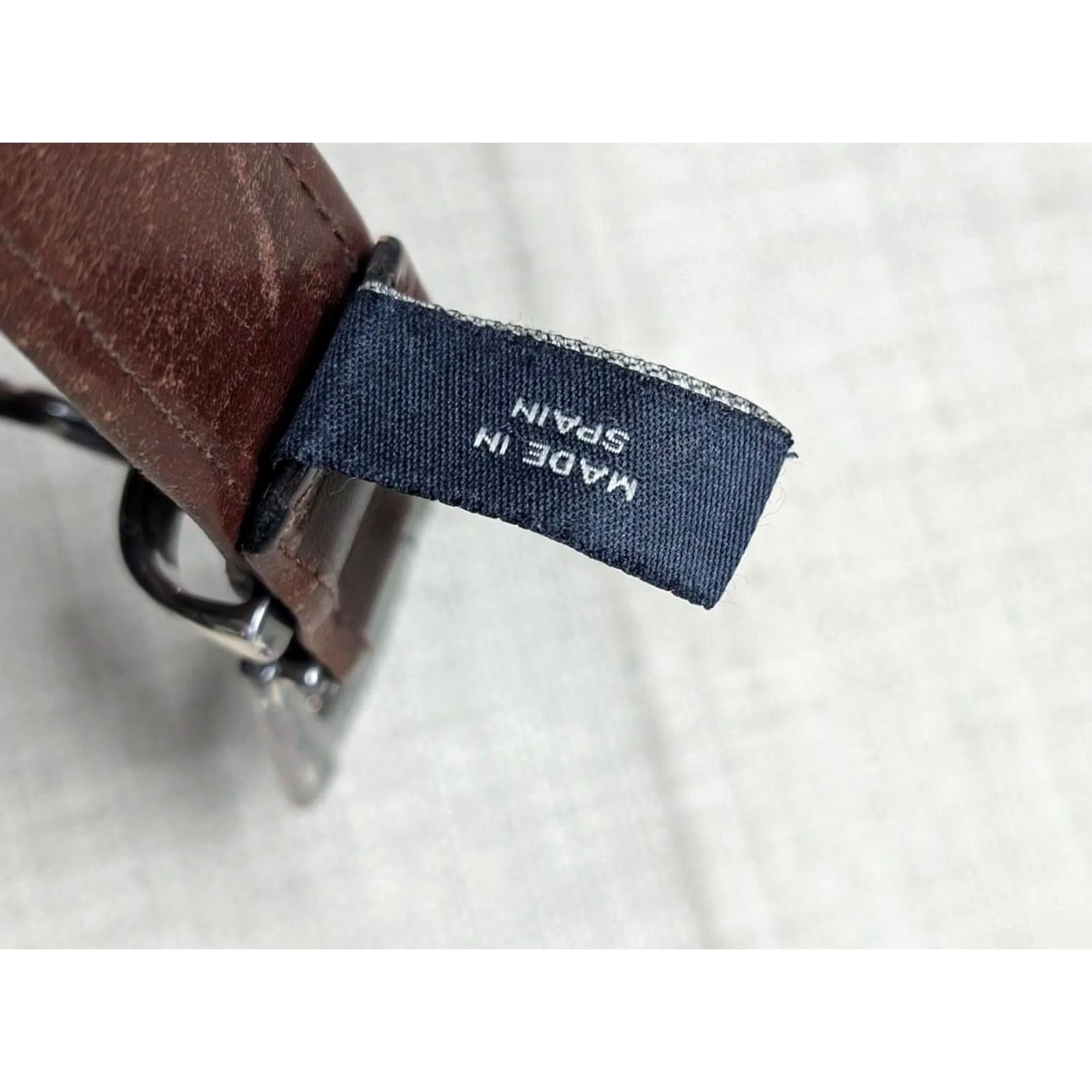 Mezlan MEZLAN dress Belt Size 40 brown leather SPAIN made RIBBED Size 40 - 7 Thumbnail