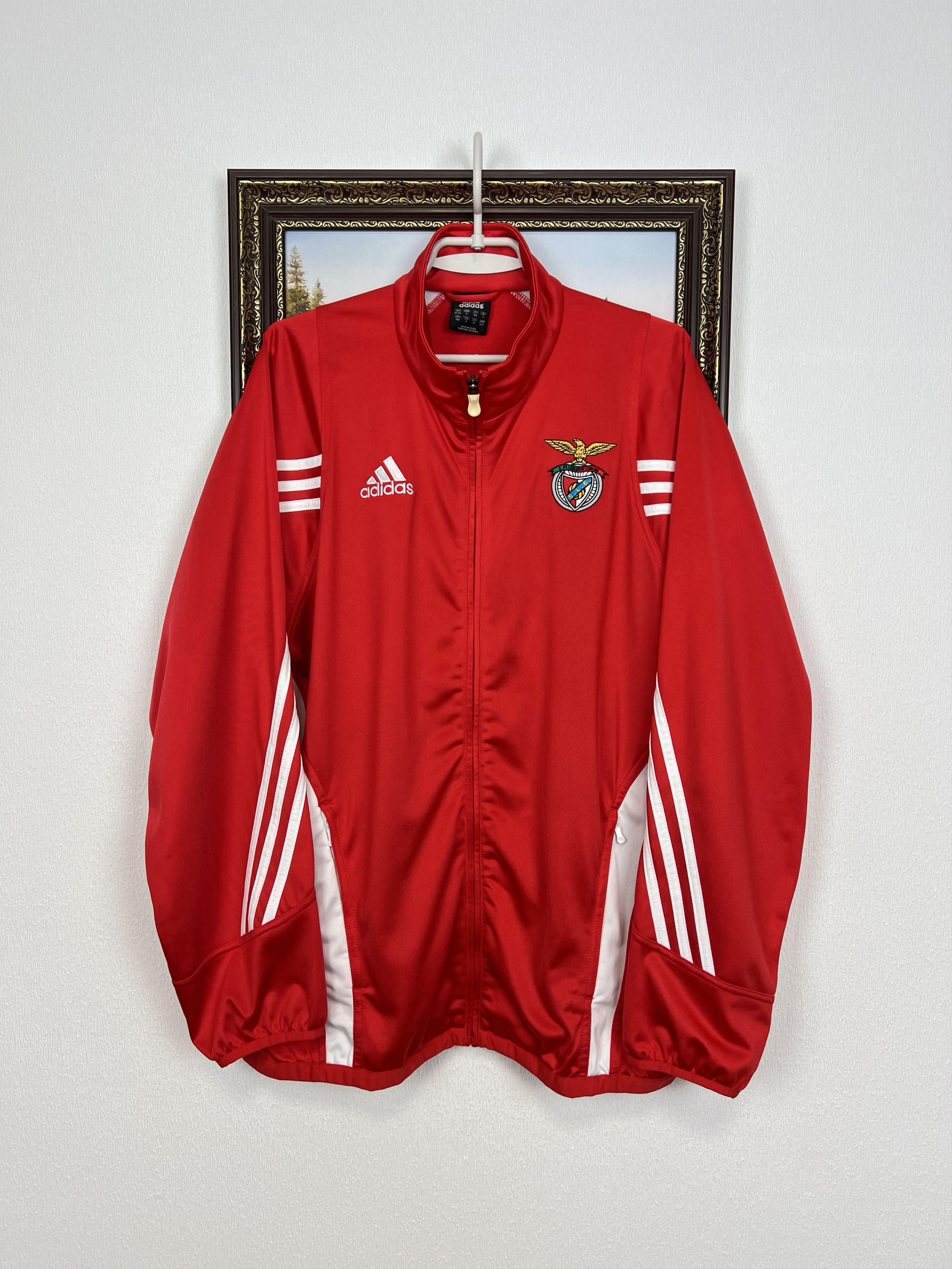 Adidas Vintage Adidas Benfica Football Jacket Soccer Red Track Top Size US M / EU 48-50 / 2 - 1 Thumbnail