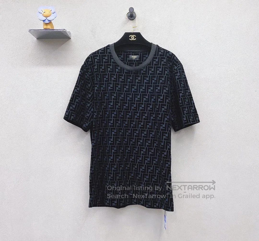Fendi Fendi Black FF Logo Print Short Sleeve. Size US L / EU 52-54 / 3 - 2 Thumbnail
