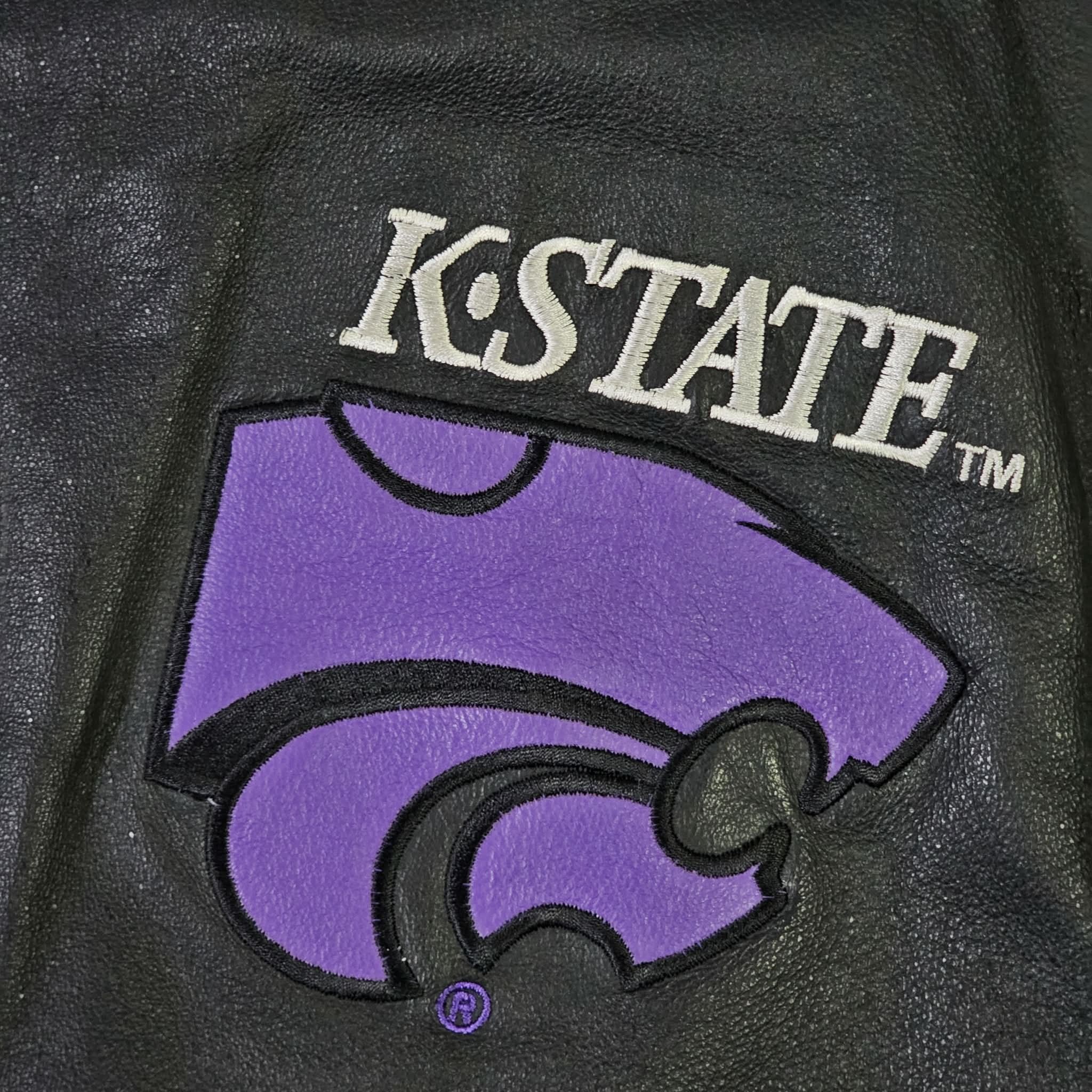 NCAA Kansas State Wildcats Vintage 90s Leather Bomber Jacket Size US M / EU 48-50 / 2 - 4 Thumbnail