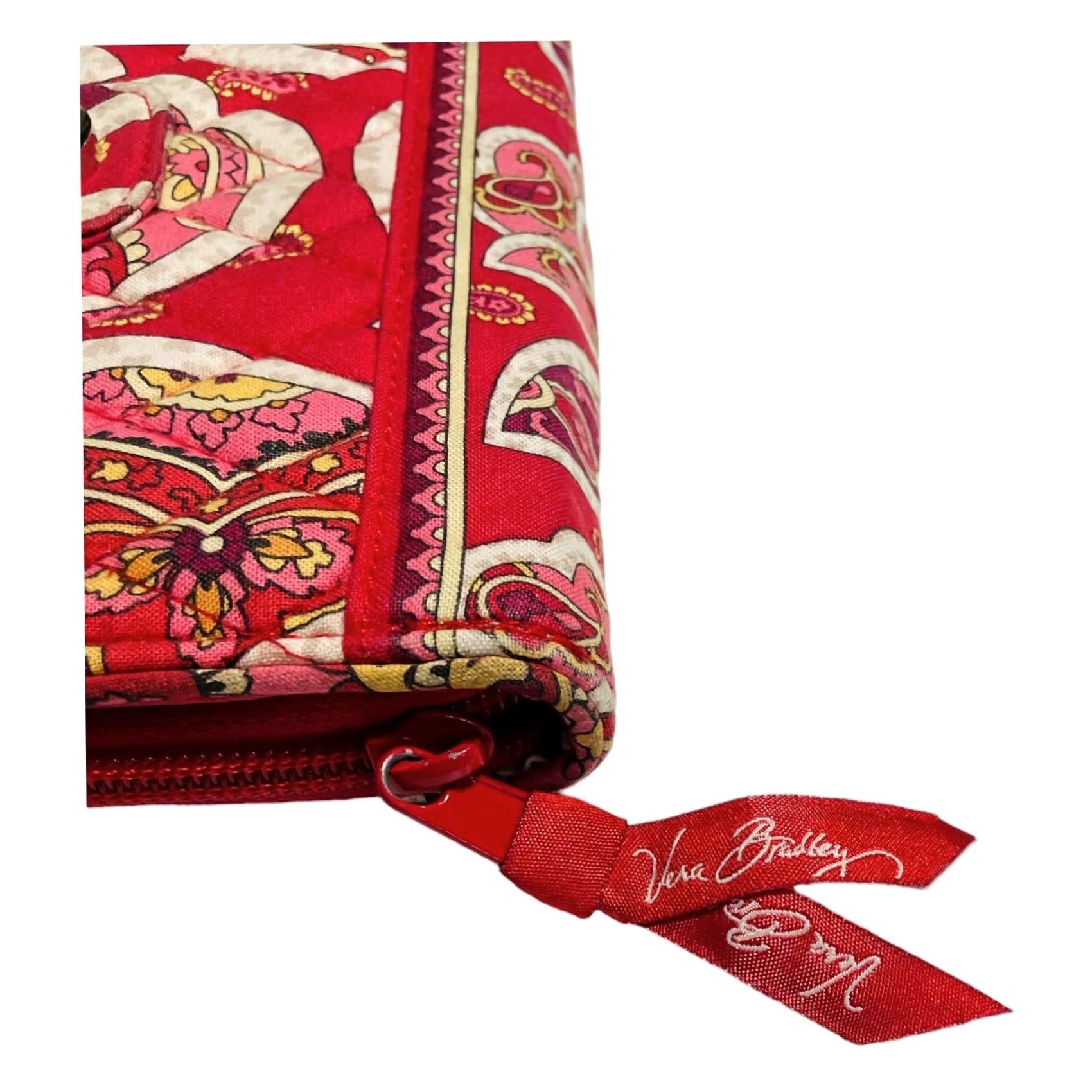 Vera Bradley Vera Bradley Rosy Posies Wallet Card Holder Women’s Pink Red Floral Turn-Lock Knit Cotton Quilted 5x8 in Hipster Medium Pink/Red Pattern Girls Womens Size ONE SIZE - 6 Thumbnail